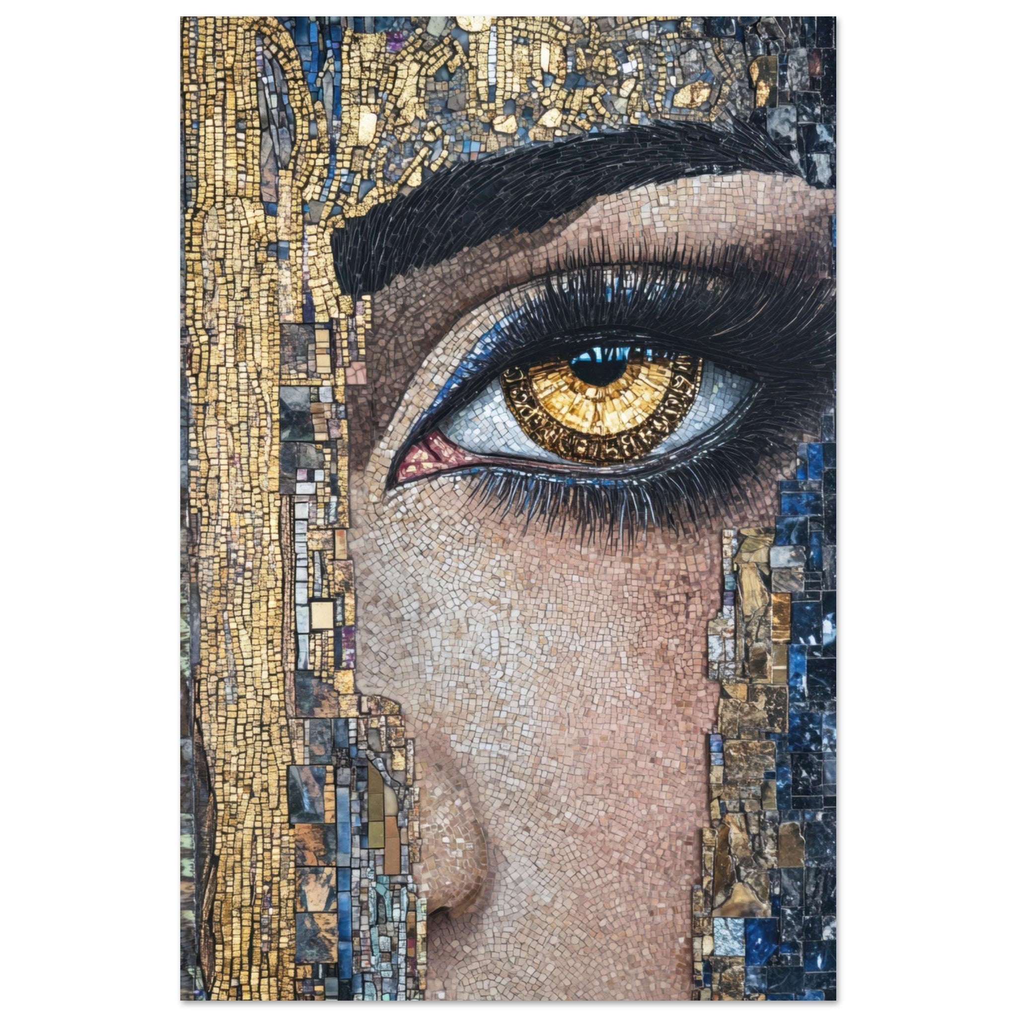 Fine Art Poster Portrait - The Oracles Forbidden Prophecy Byzantine Mosaic 6 - Shop Ai Art WebShop - Digital Art online Store