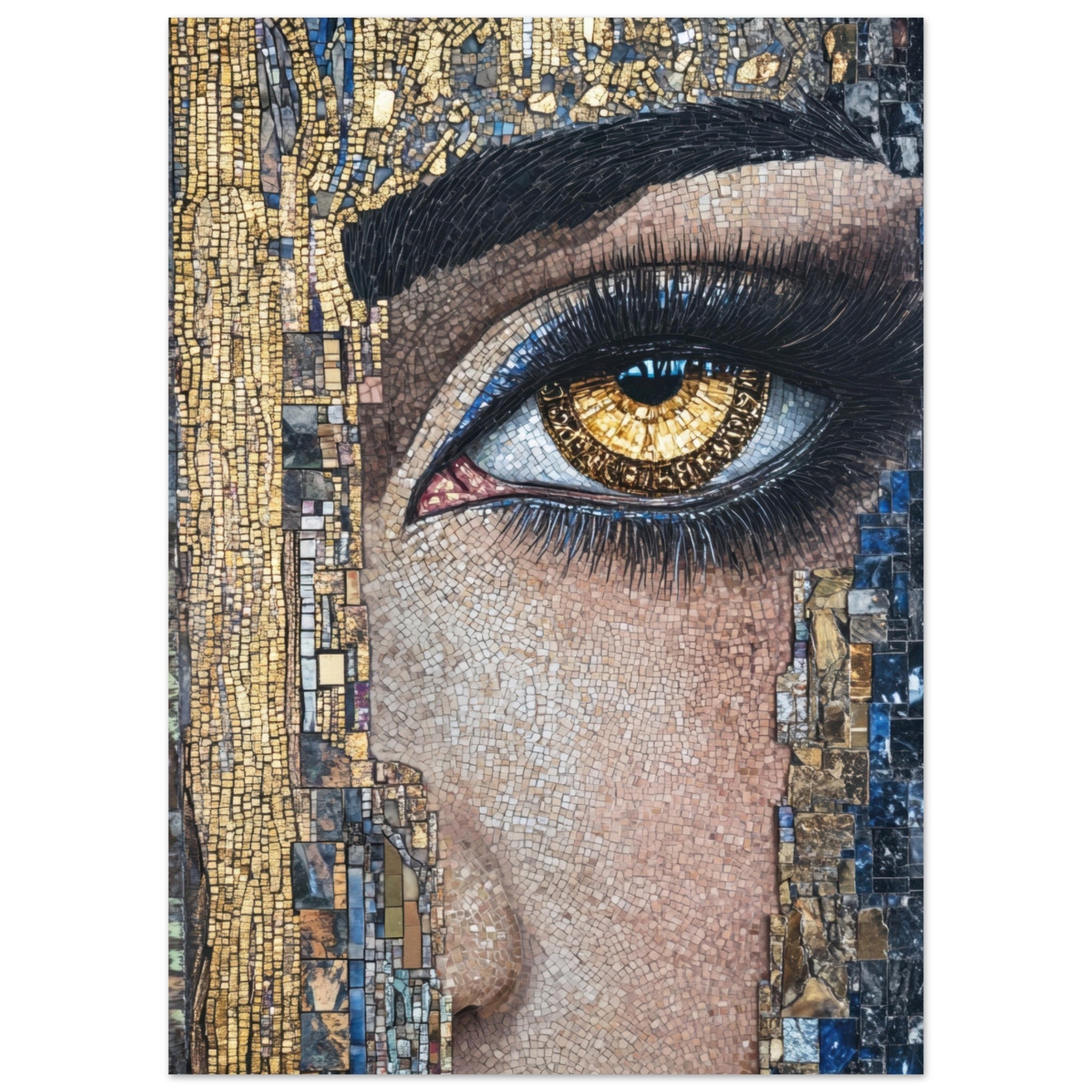Fine Art Poster Portrait - The Oracles Forbidden Prophecy Byzantine Mosaic 6 - Shop Ai Art WebShop - Digital Art online Store