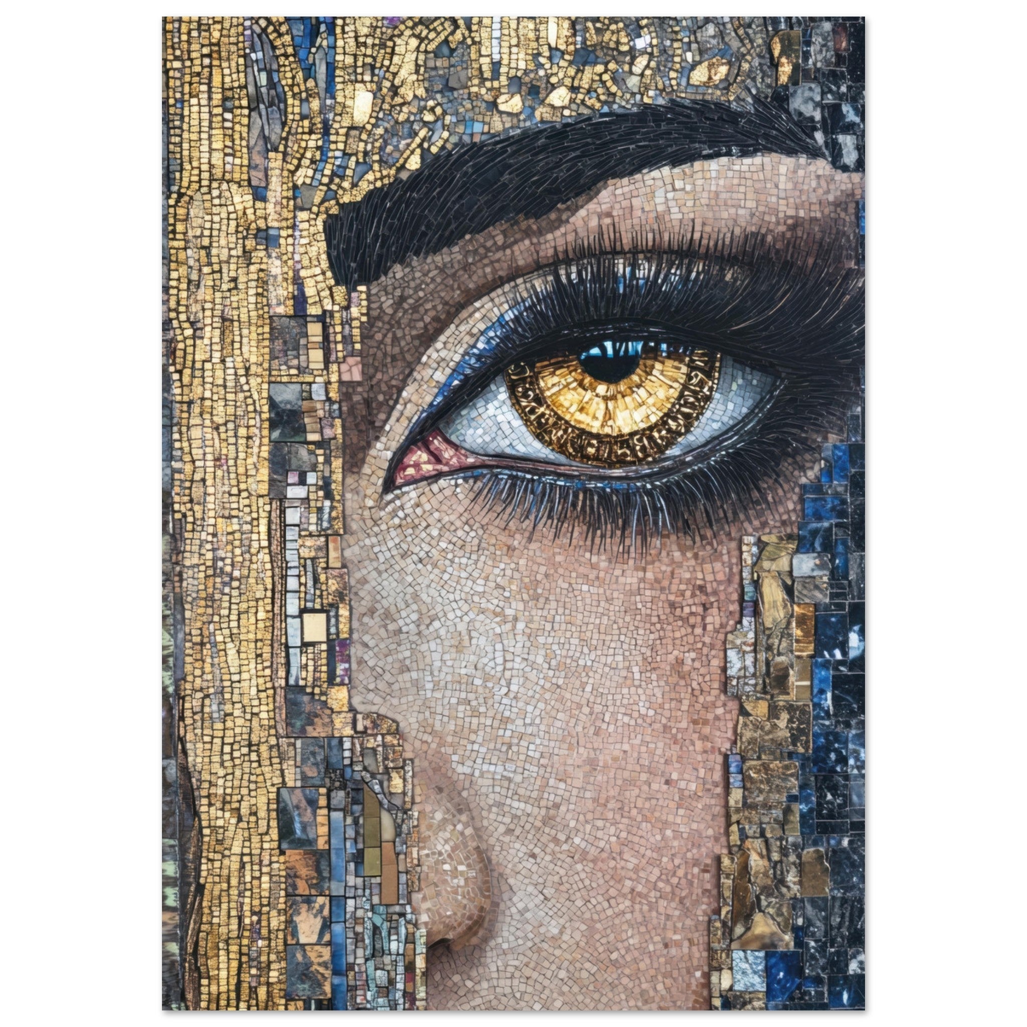 Fine Art Poster Portrait - The Oracles Forbidden Prophecy Byzantine Mosaic 6 - Shop Ai Art WebShop - Digital Art online Store