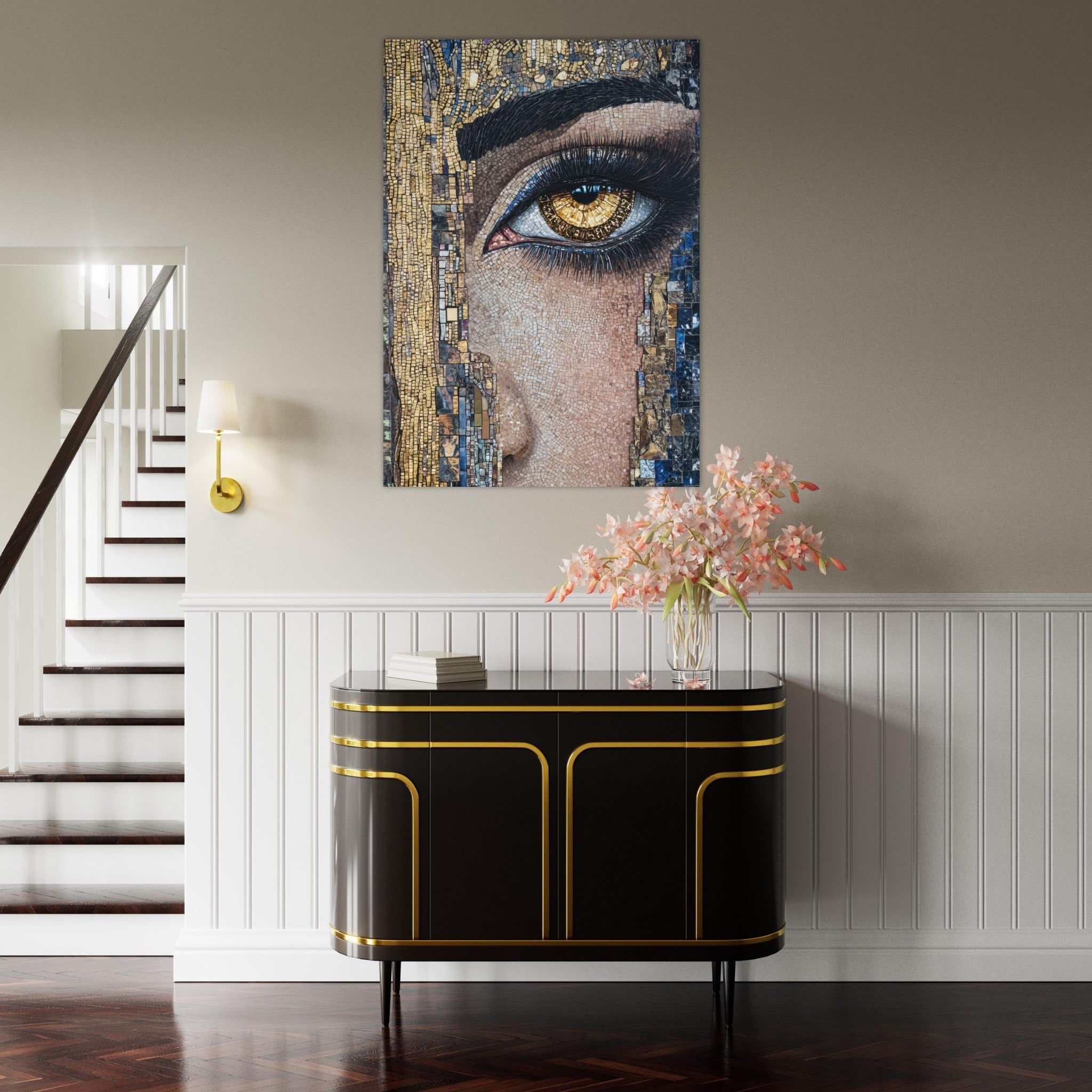 Fine Art Poster Portrait - The Oracles Forbidden Prophecy Byzantine Mosaic 6 - Shop Ai Art WebShop - Digital Art online Store