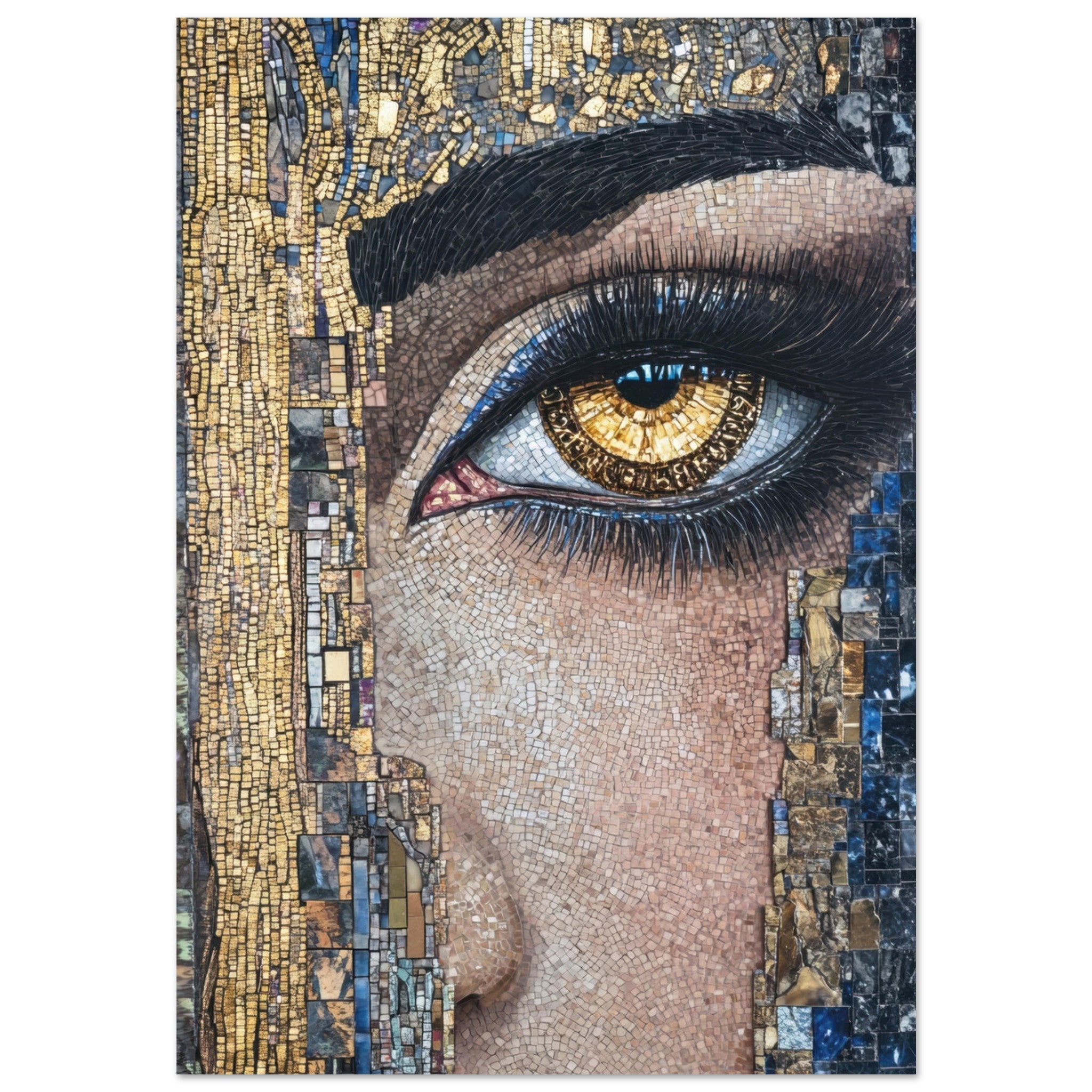 Fine Art Poster Portrait - The Oracles Forbidden Prophecy Byzantine Mosaic 6 - Shop Ai Art WebShop - Digital Art online Store