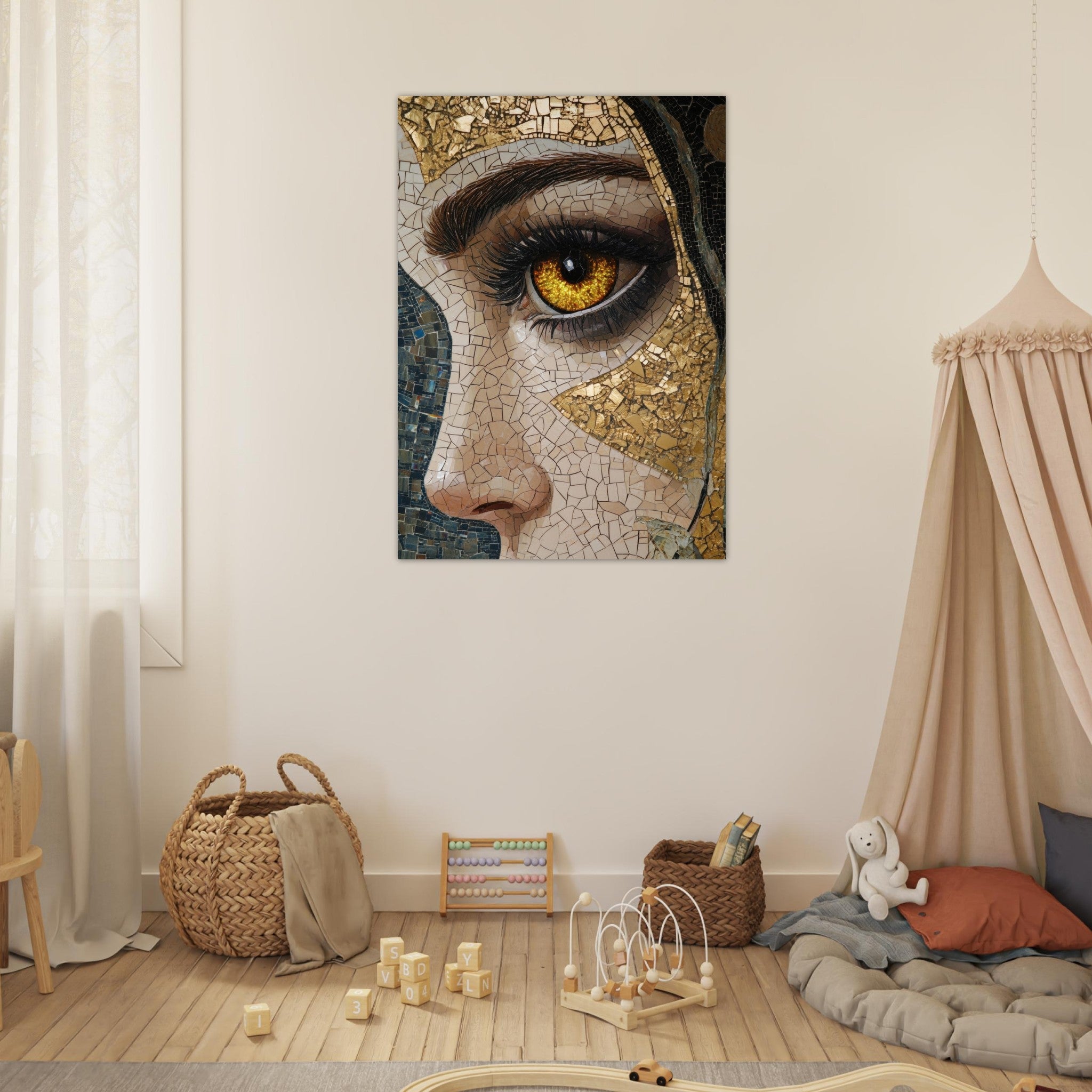 Fine Art Poster Portrait - The Oracles Forbidden Prophecy Byzantine Mosaic - Shop Ai Art WebShop - Digital Art online Store