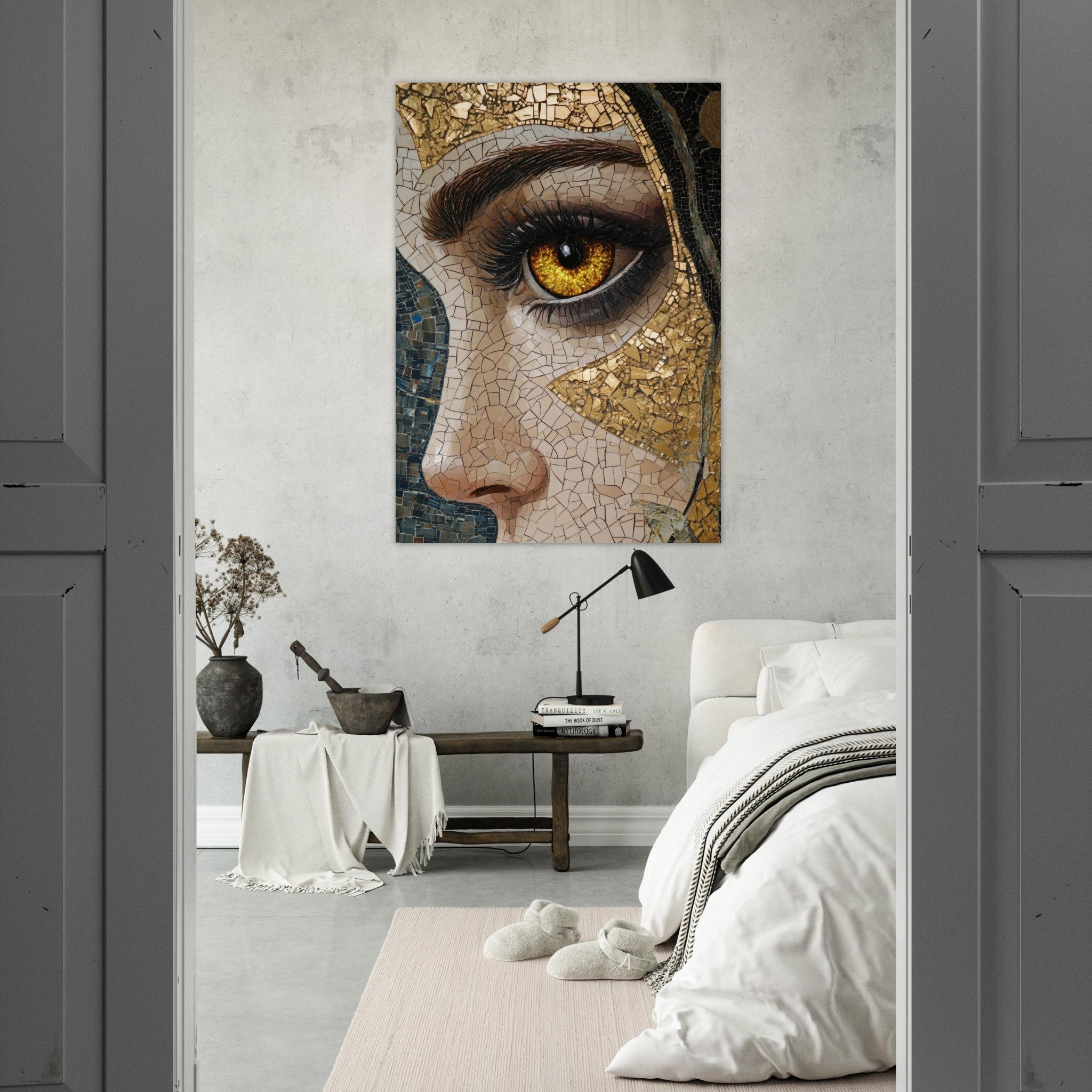 Fine Art Poster Portrait - The Oracles Forbidden Prophecy Byzantine Mosaic - Shop Ai Art WebShop - Digital Art online Store