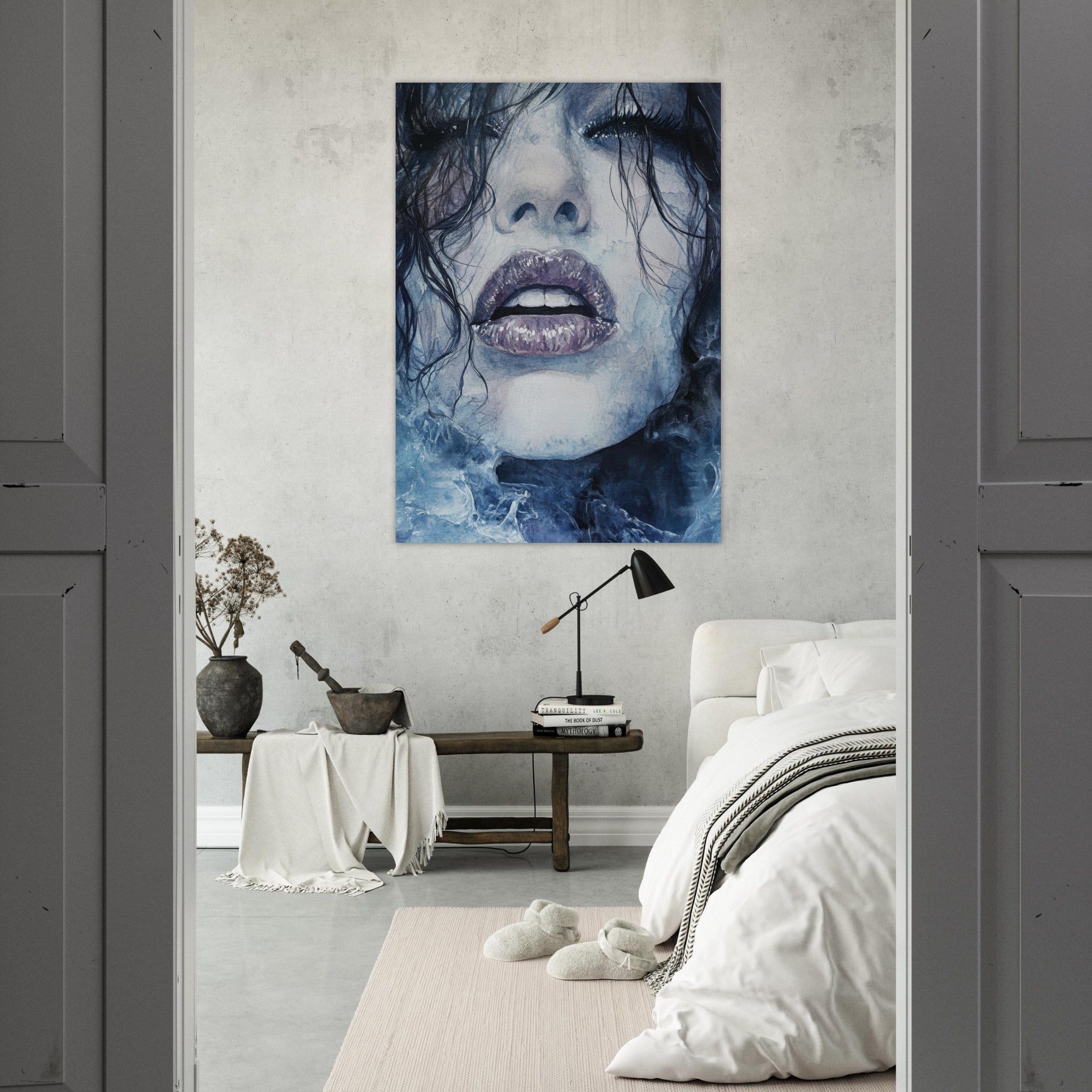 Fine Art Poster Portrait - The Sirens Lament Gothic Watercolor Extreme Los 4 - Shop Ai Art WebShop - Digital Art online Store