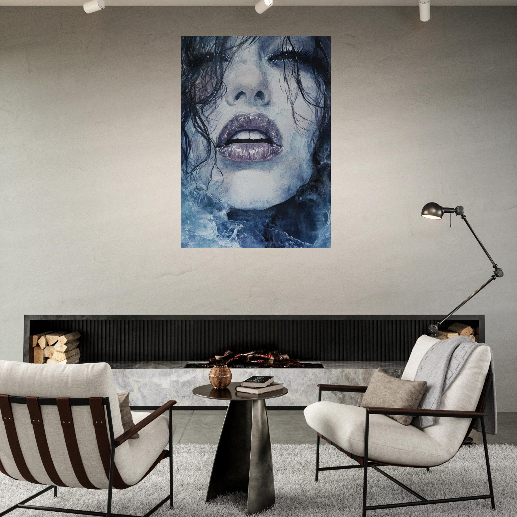 Fine Art Poster Portrait - The Sirens Lament Gothic Watercolor Extreme Los 4 - Shop Ai Art WebShop - Digital Art online Store