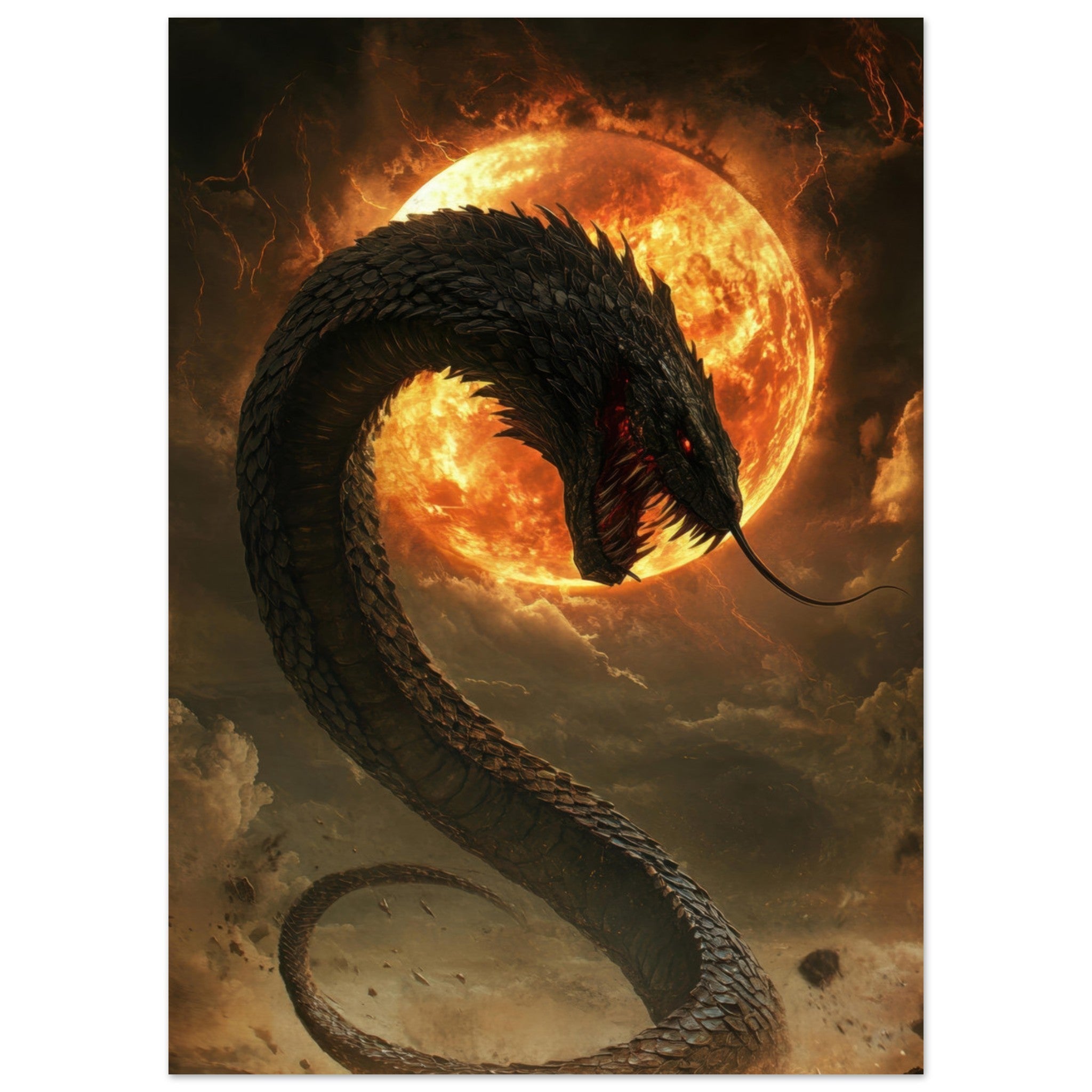 Fine Art Poster Portrait - The Wrath of Apophis Dark Fantasy A Dark Fantasy 2 - Shop Ai Art WebShop - Digital Art online Store