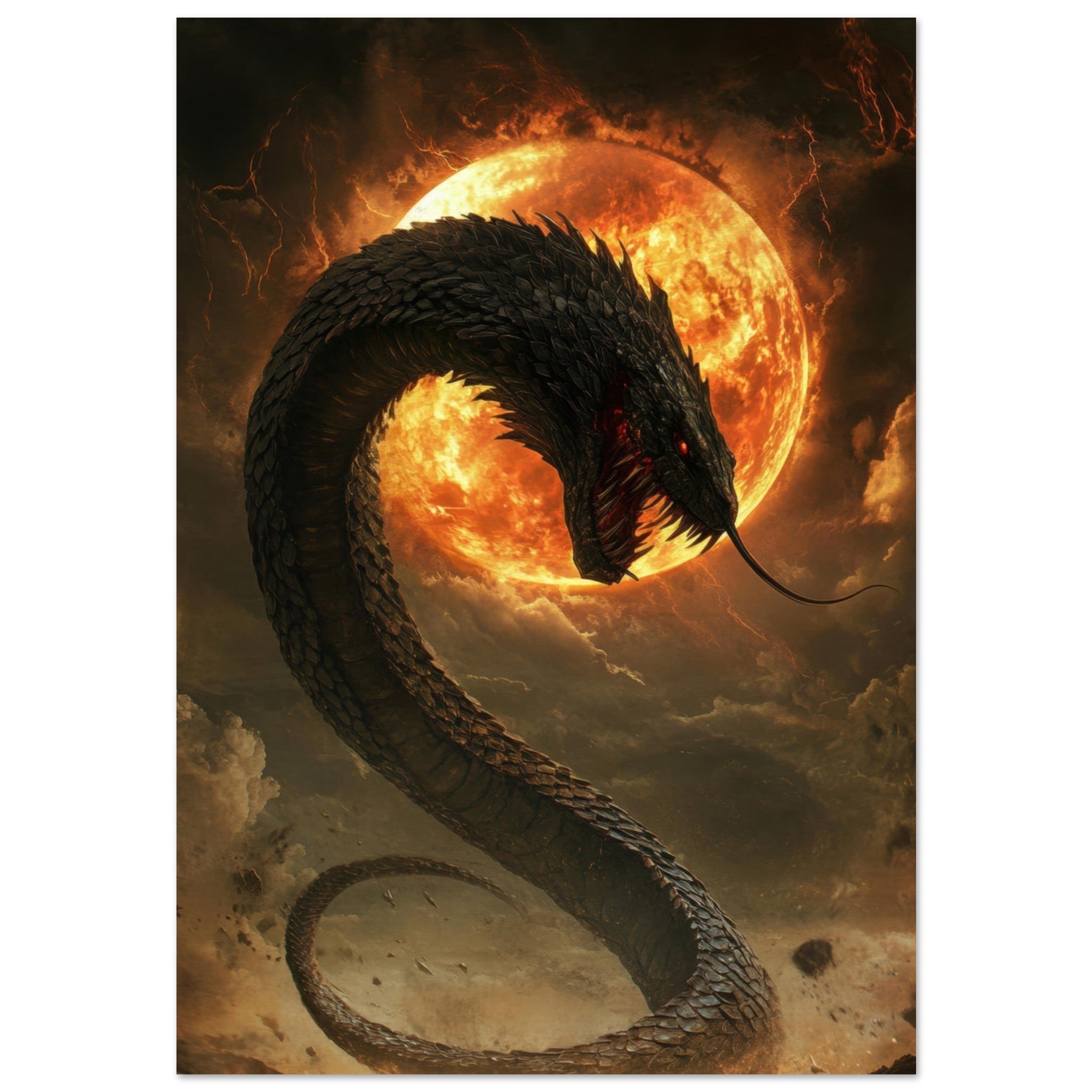Fine Art Poster Portrait - The Wrath of Apophis Dark Fantasy A Dark Fantasy 2 - Shop Ai Art WebShop - Digital Art online Store