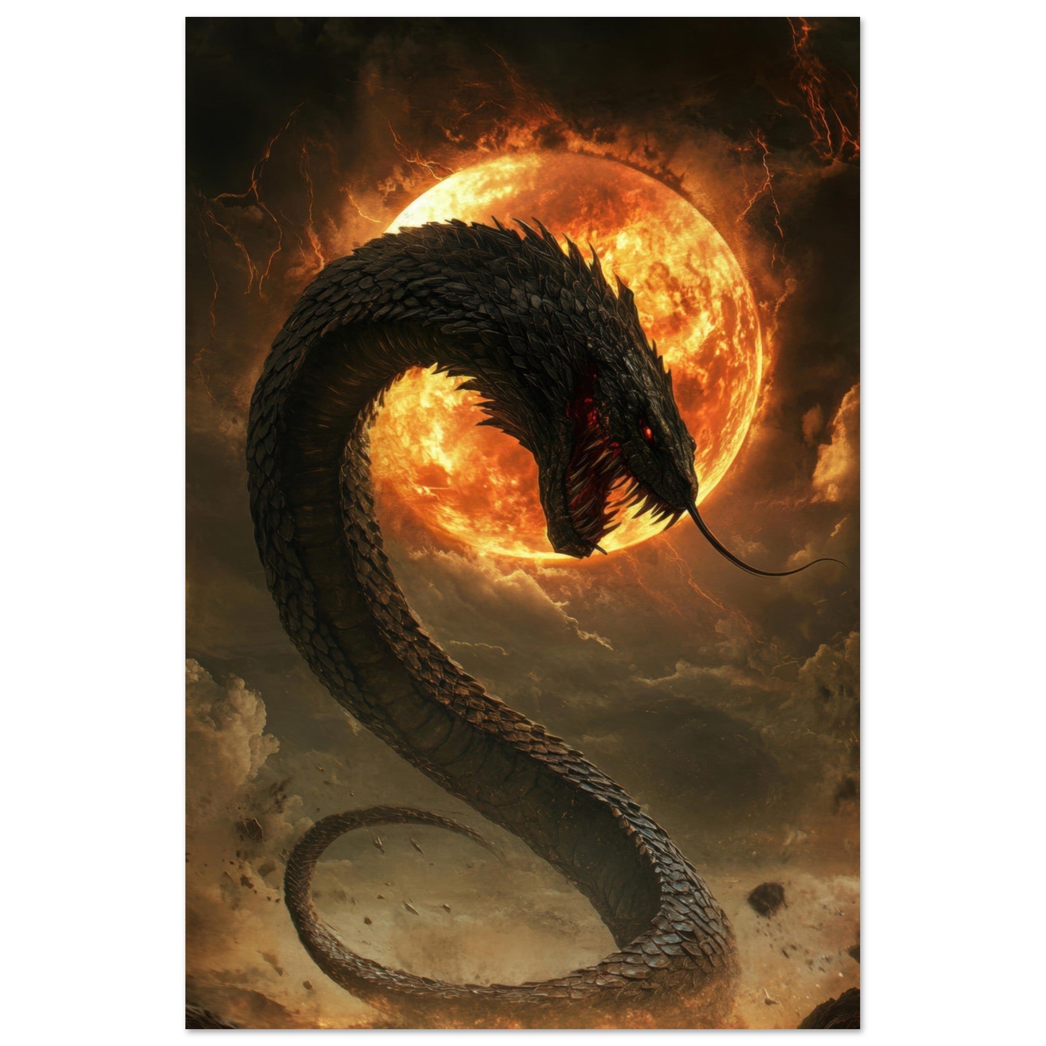 Fine Art Poster Portrait - The Wrath of Apophis Dark Fantasy A Dark Fantasy 2 - Shop Ai Art WebShop - Digital Art online Store