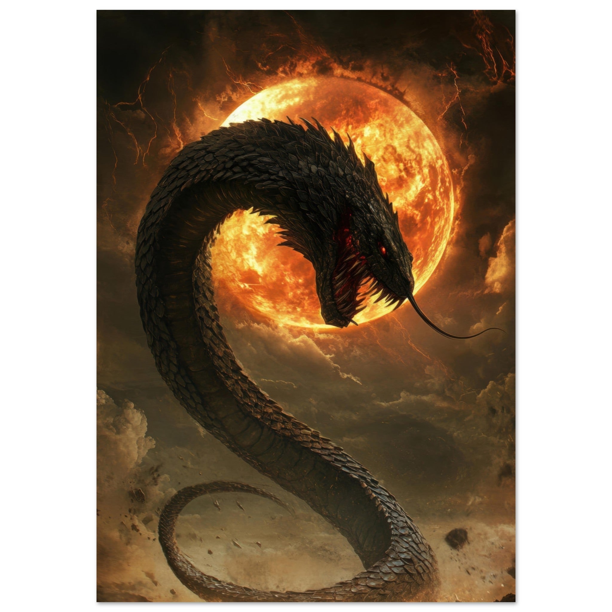 Fine Art Poster Portrait - The Wrath of Apophis Dark Fantasy A Dark Fantasy 2 - Shop Ai Art WebShop - Digital Art online Store