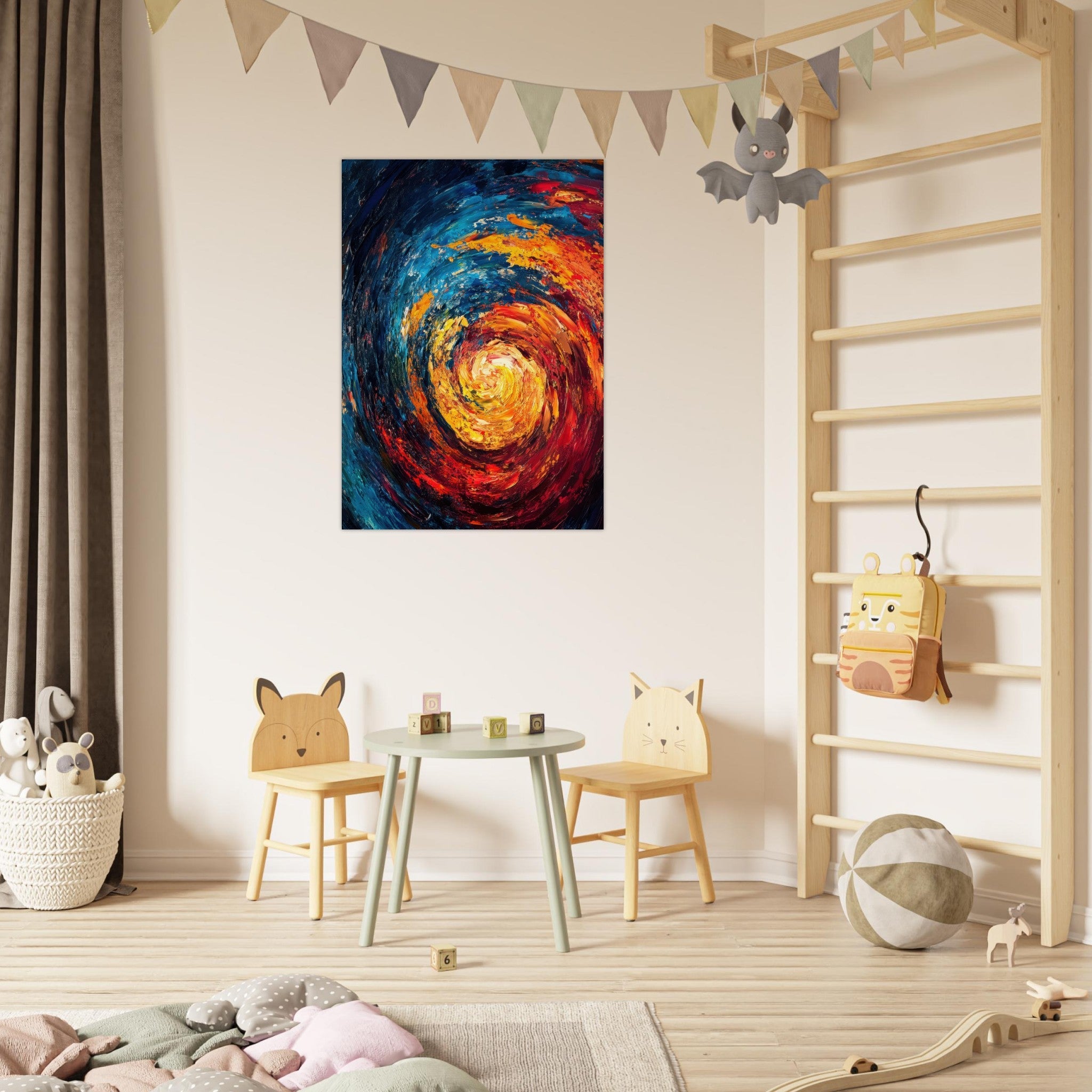 Fine Art Poster Portrait - Vortex of Emotions A swirling fusion of vagrant - Shop Ai Art WebShop - Digital Art online Store