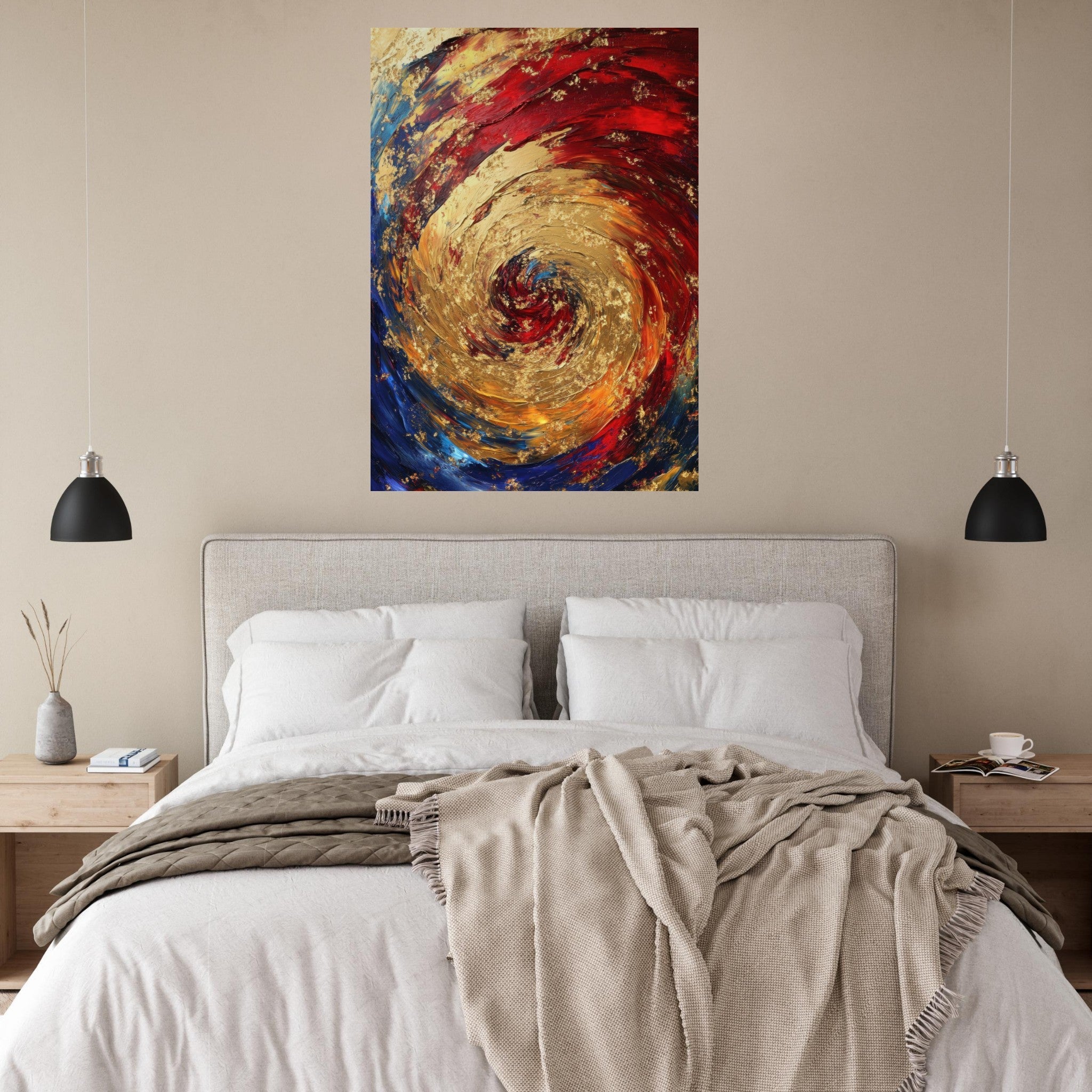 Fine Art Poster Portrait - Vortex of Emotions A swirling fusion of vagrant 2 - Shop Ai Art WebShop - Digital Art online Store