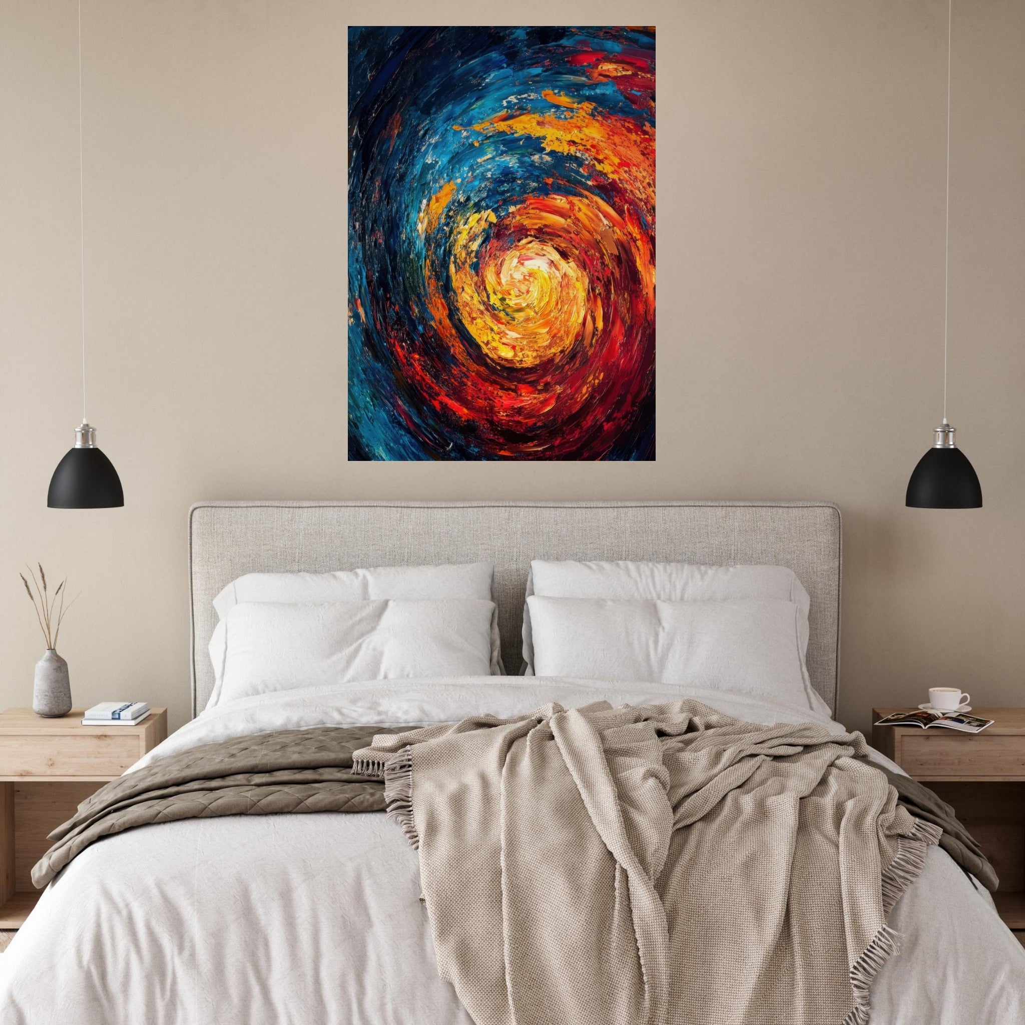 Fine Art Poster Portrait - Vortex of Emotions A swirling fusion of vagrant - Shop Ai Art WebShop - Digital Art online Store