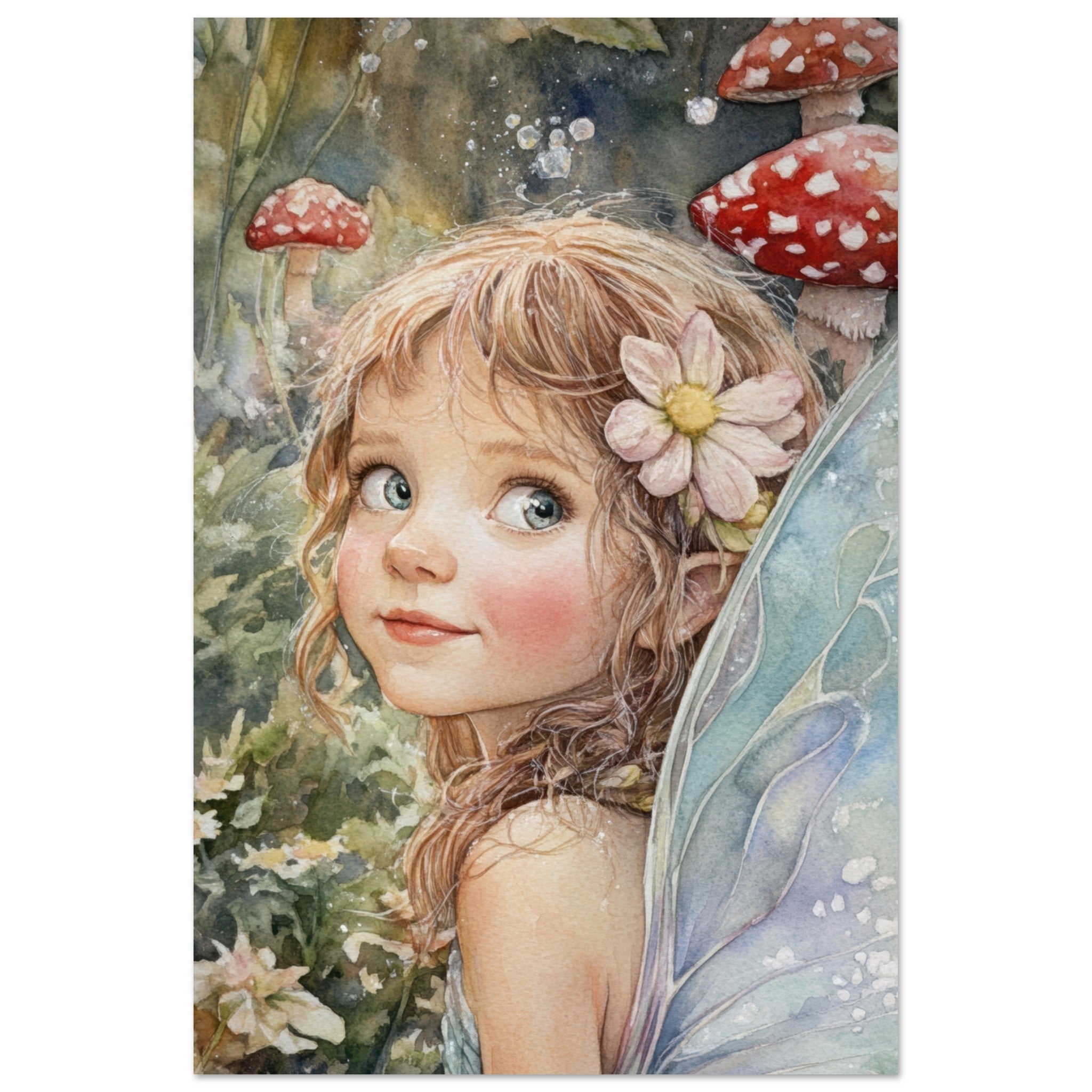 Fine Art Poster Portrait - Watercolor Faerie Glade Watercolor Over - the - Thou 3 - Shop Ai Art WebShop - Digital Art online Store