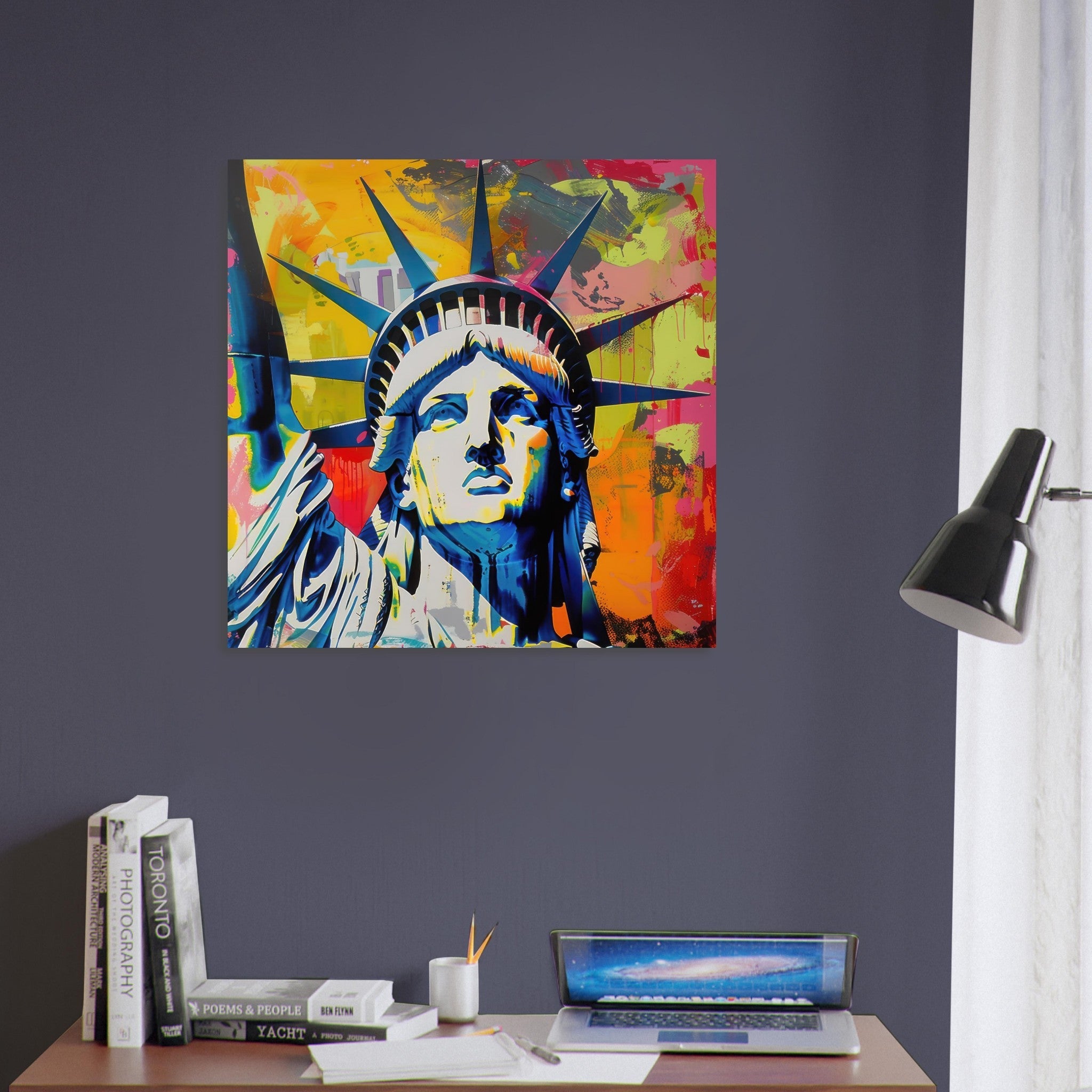 Fine Art Poster Square - American pop art abstract art style - Shop Ai Art WebShop - Digital Art online Store