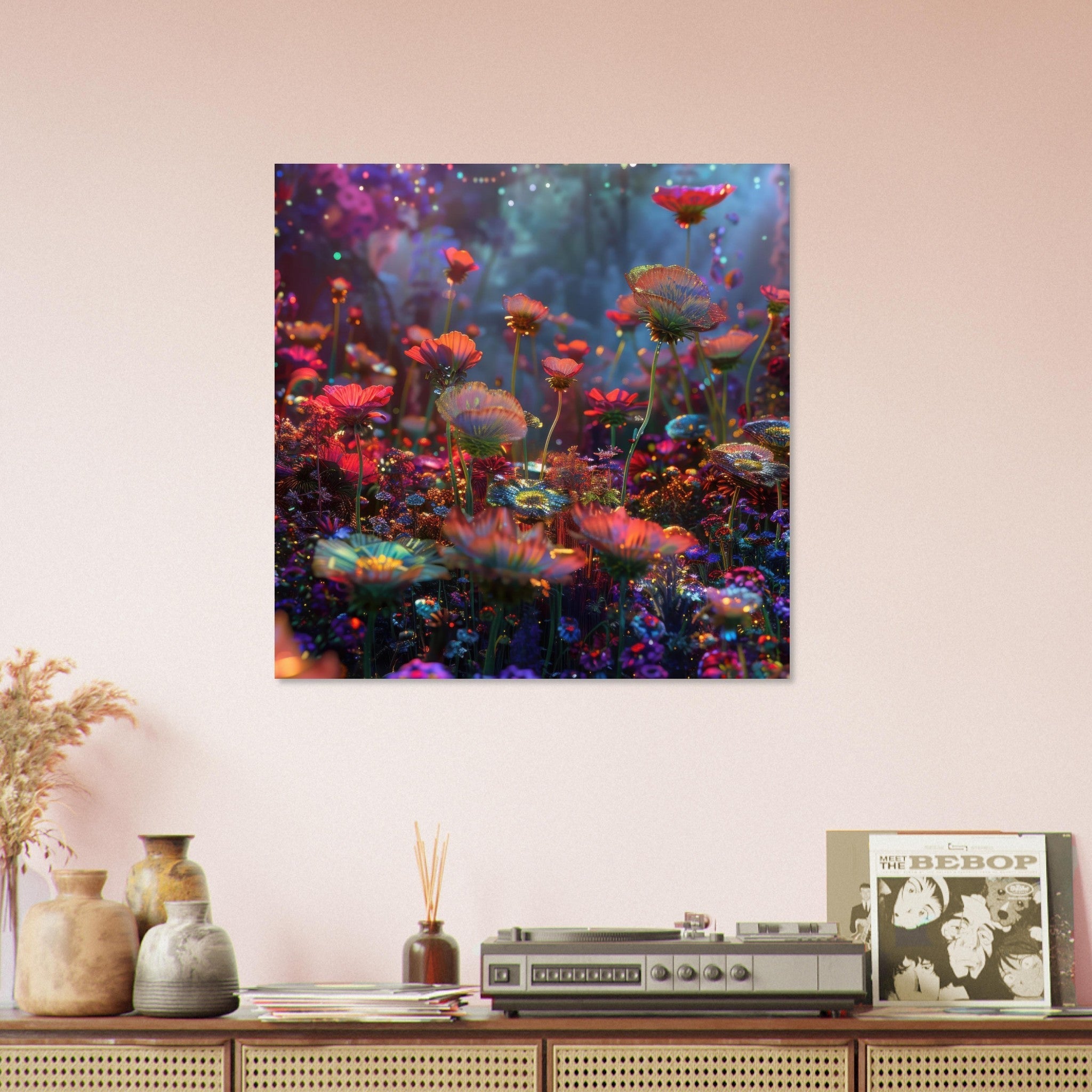 Fine Art Poster Square - Colorfull Flower Art 13 - Shop Ai Art WebShop - Digital Art online Store