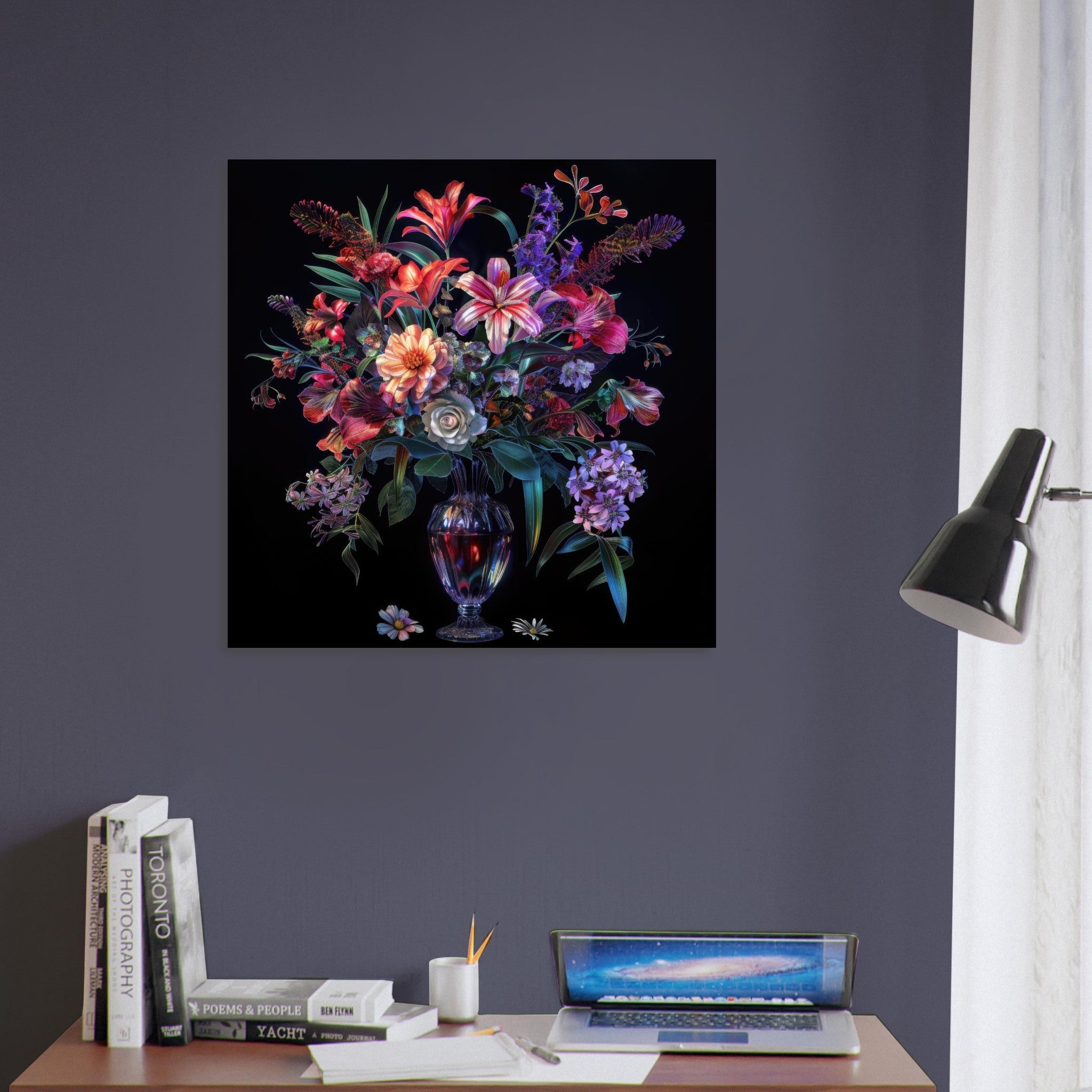 Fine Art Poster Square - Colorfull Flower Art 14 - Shop Ai Art WebShop - Digital Art online Store