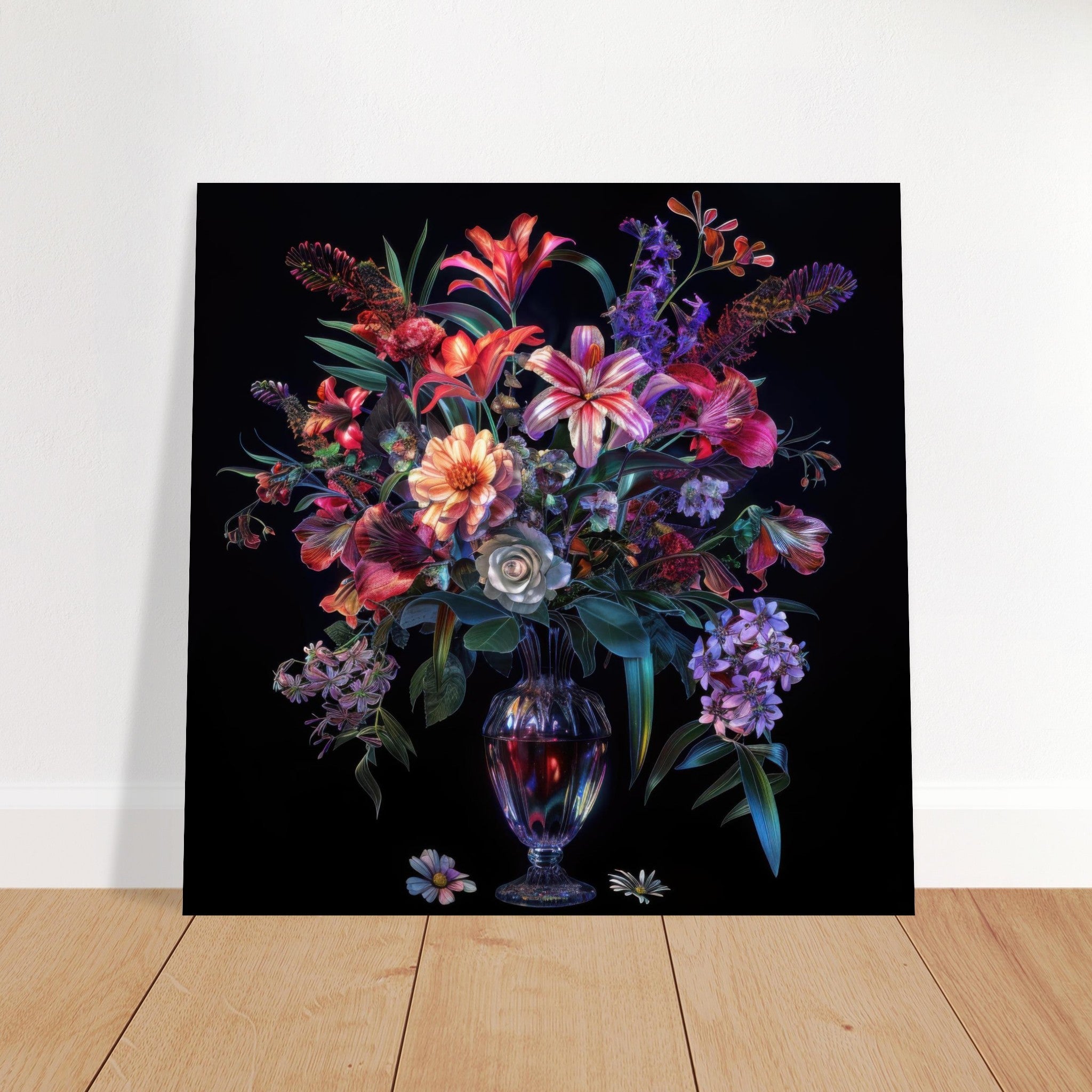 Fine Art Poster Square - Colorfull Flower Art 14 - Shop Ai Art WebShop - Digital Art online Store