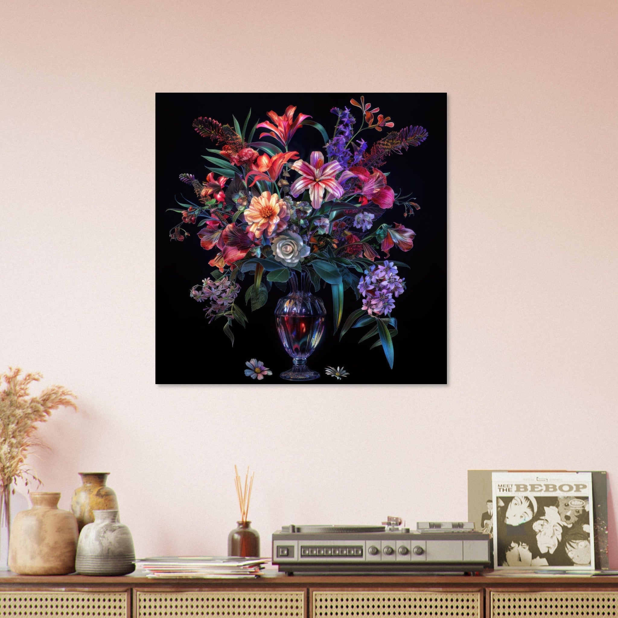 Fine Art Poster Square - Colorfull Flower Art 14 - Shop Ai Art WebShop - Digital Art online Store