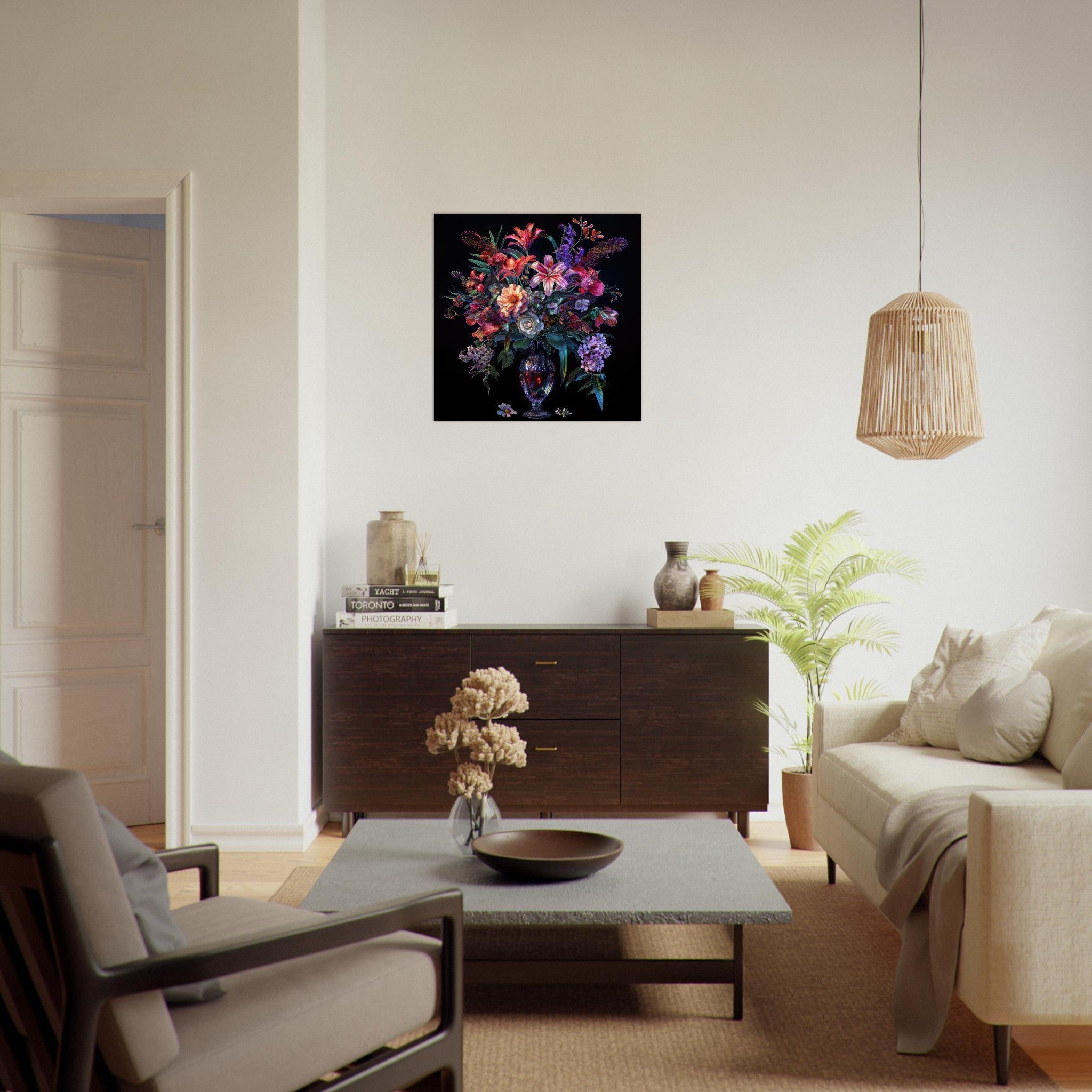 Fine Art Poster Square - Colorfull Flower Art 14 - Shop Ai Art WebShop - Digital Art online Store