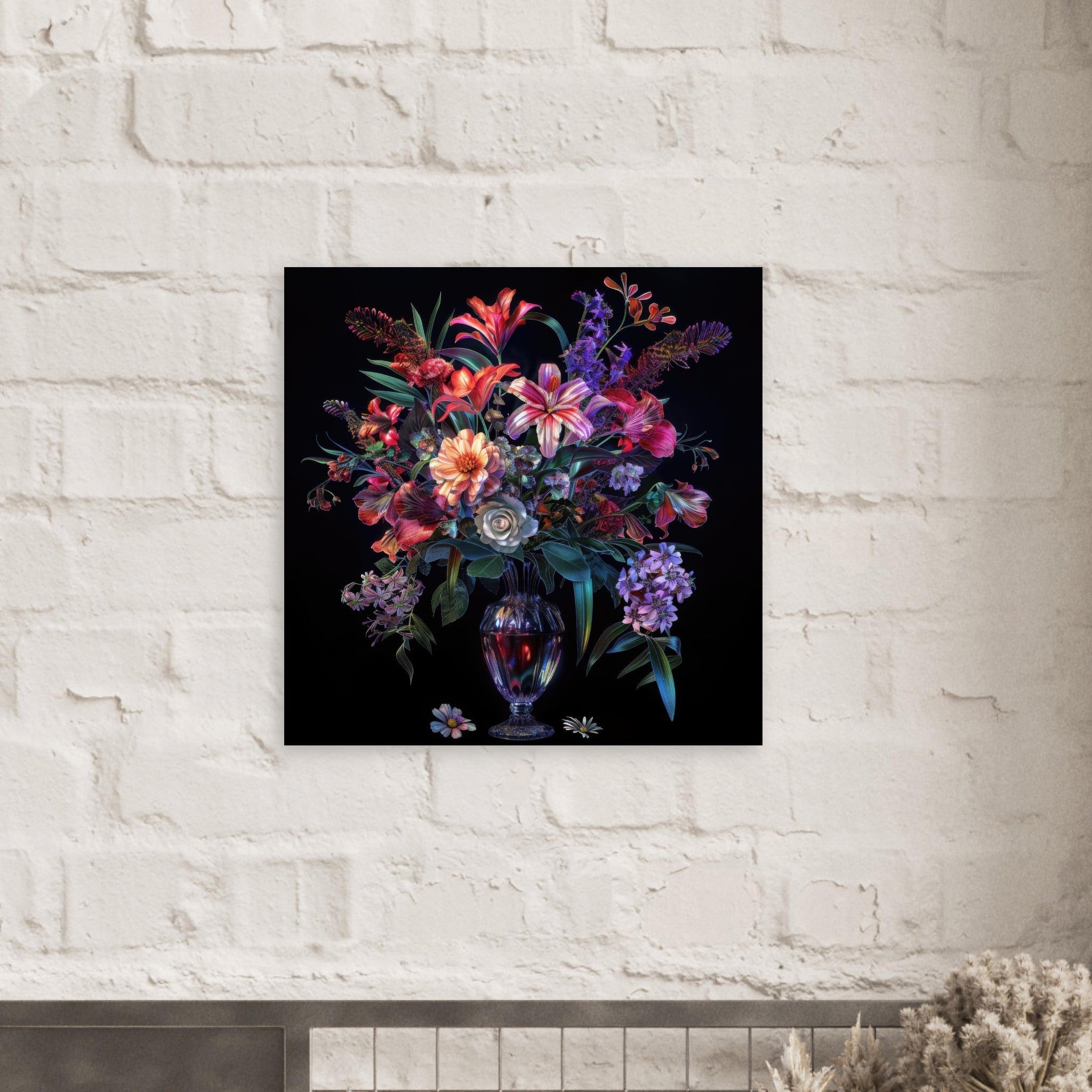 Fine Art Poster Square - Colorfull Flower Art 14 - Shop Ai Art WebShop - Digital Art online Store