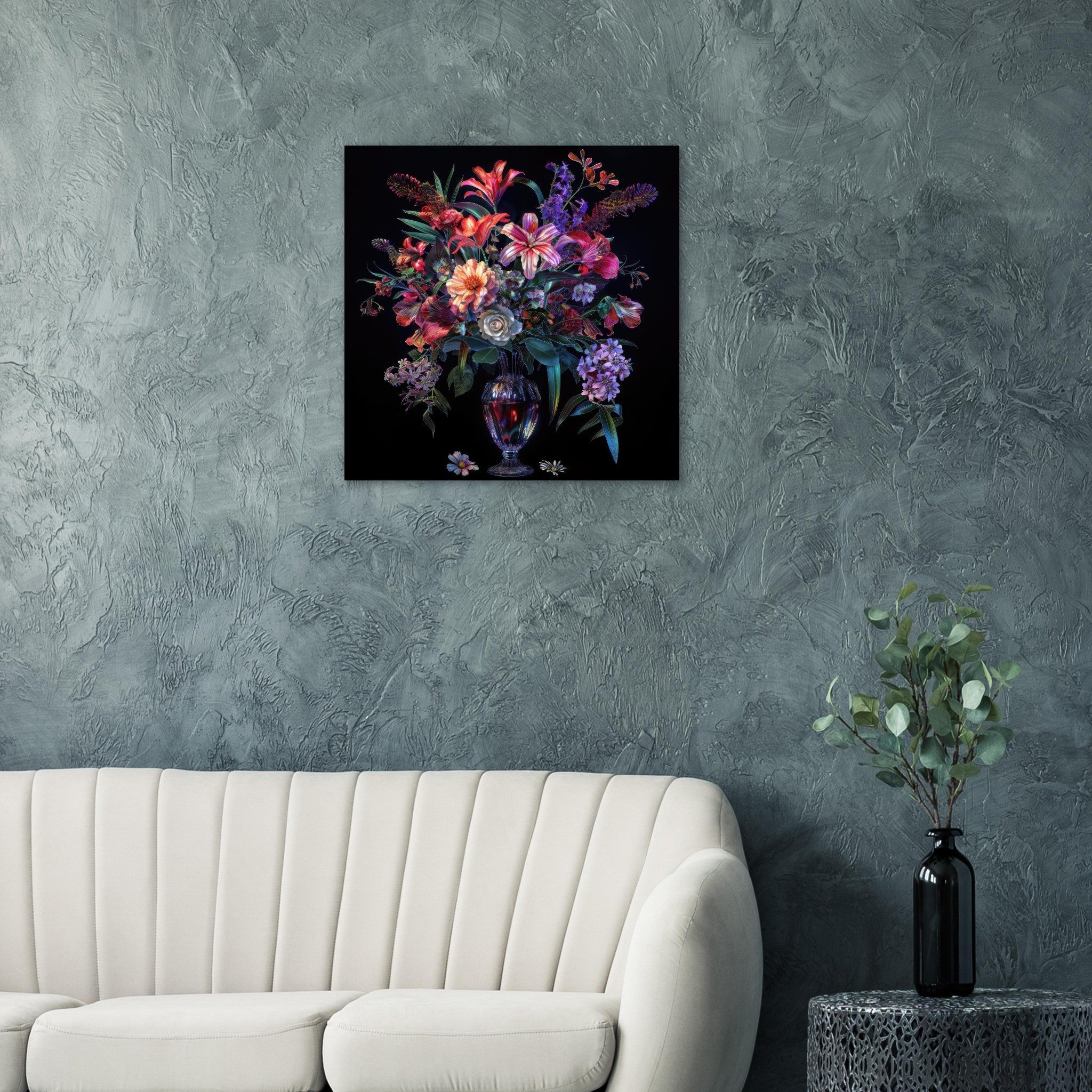 Fine Art Poster Square - Colorfull Flower Art 14 - Shop Ai Art WebShop - Digital Art online Store
