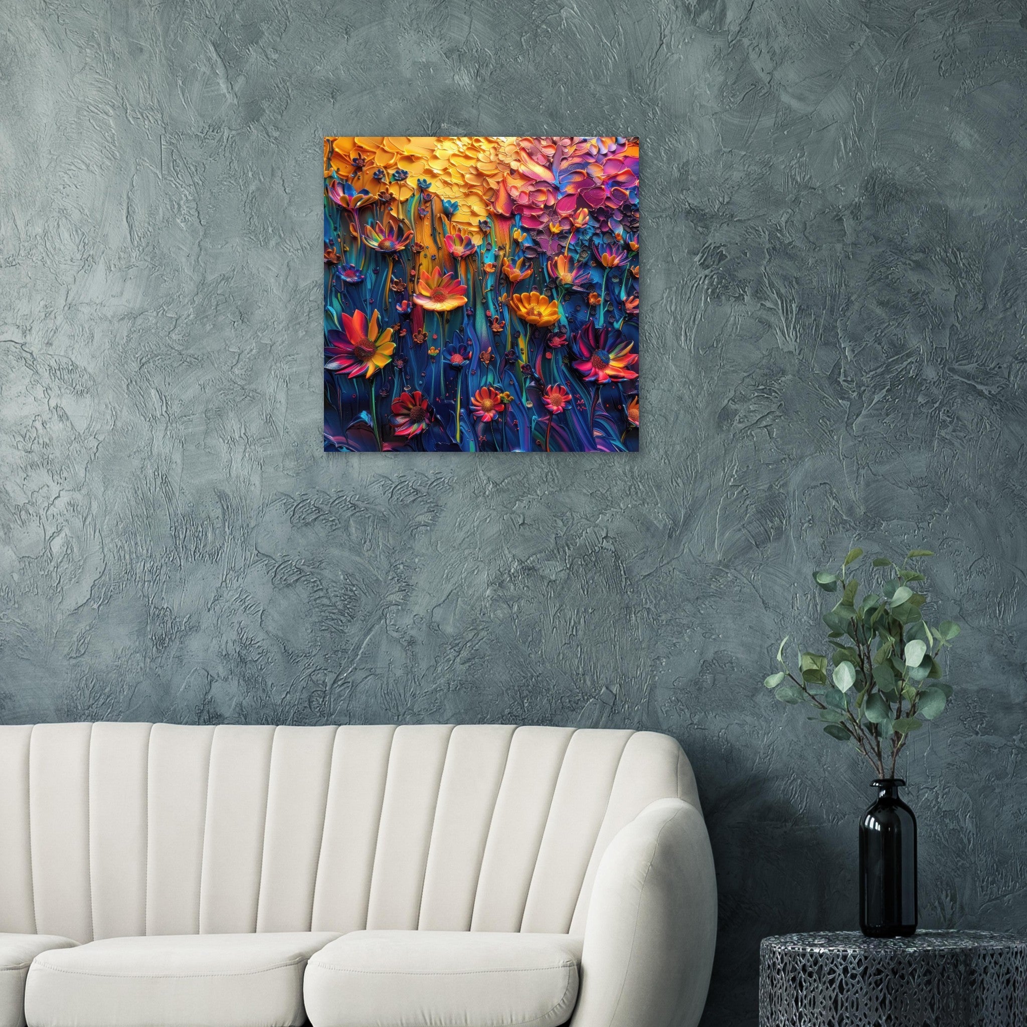 Fine Art Poster Square - Colorfull Flower Art 2 - Shop Ai Art WebShop - Digital Art online Store