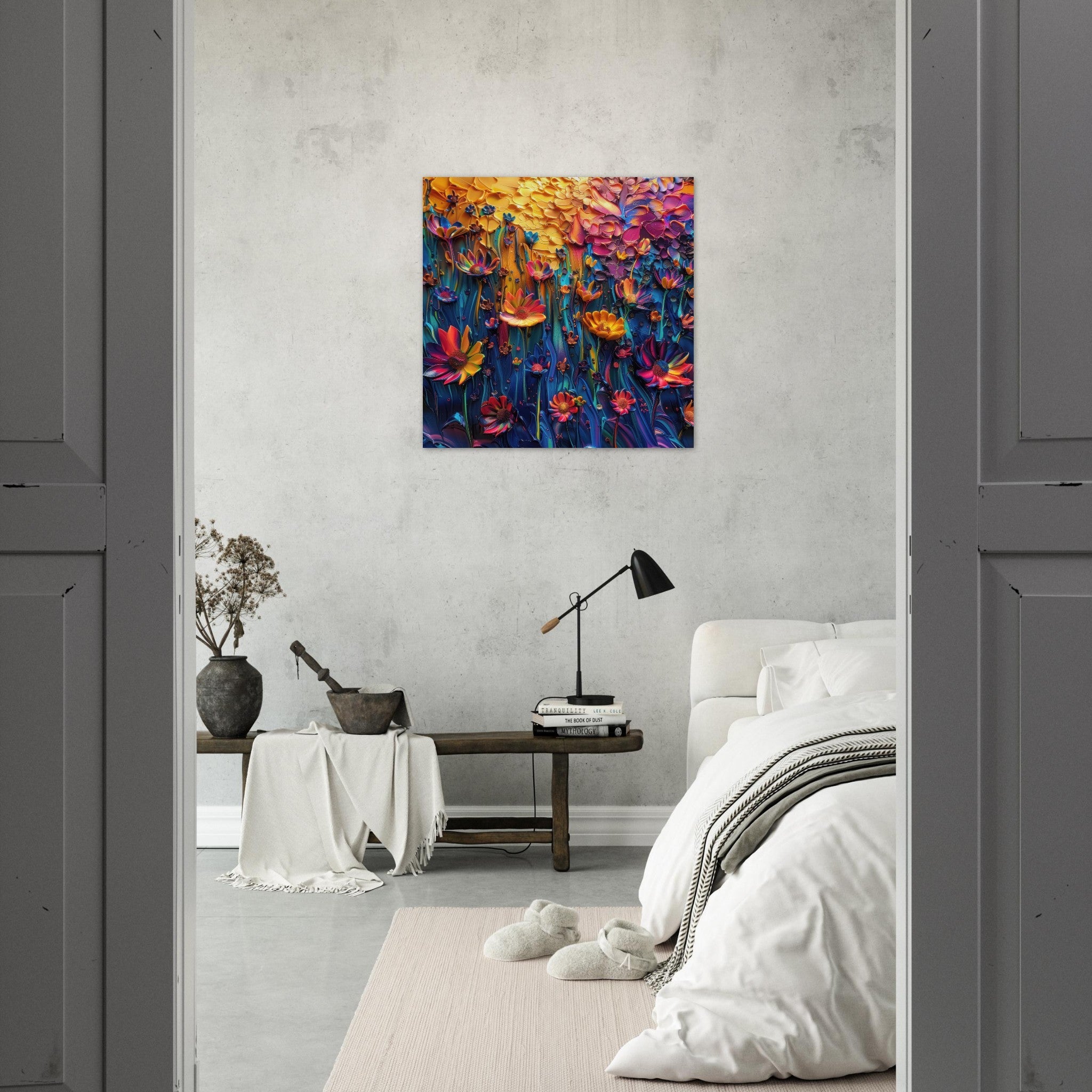 Fine Art Poster Square - Colorfull Flower Art 2 - Shop Ai Art WebShop - Digital Art online Store