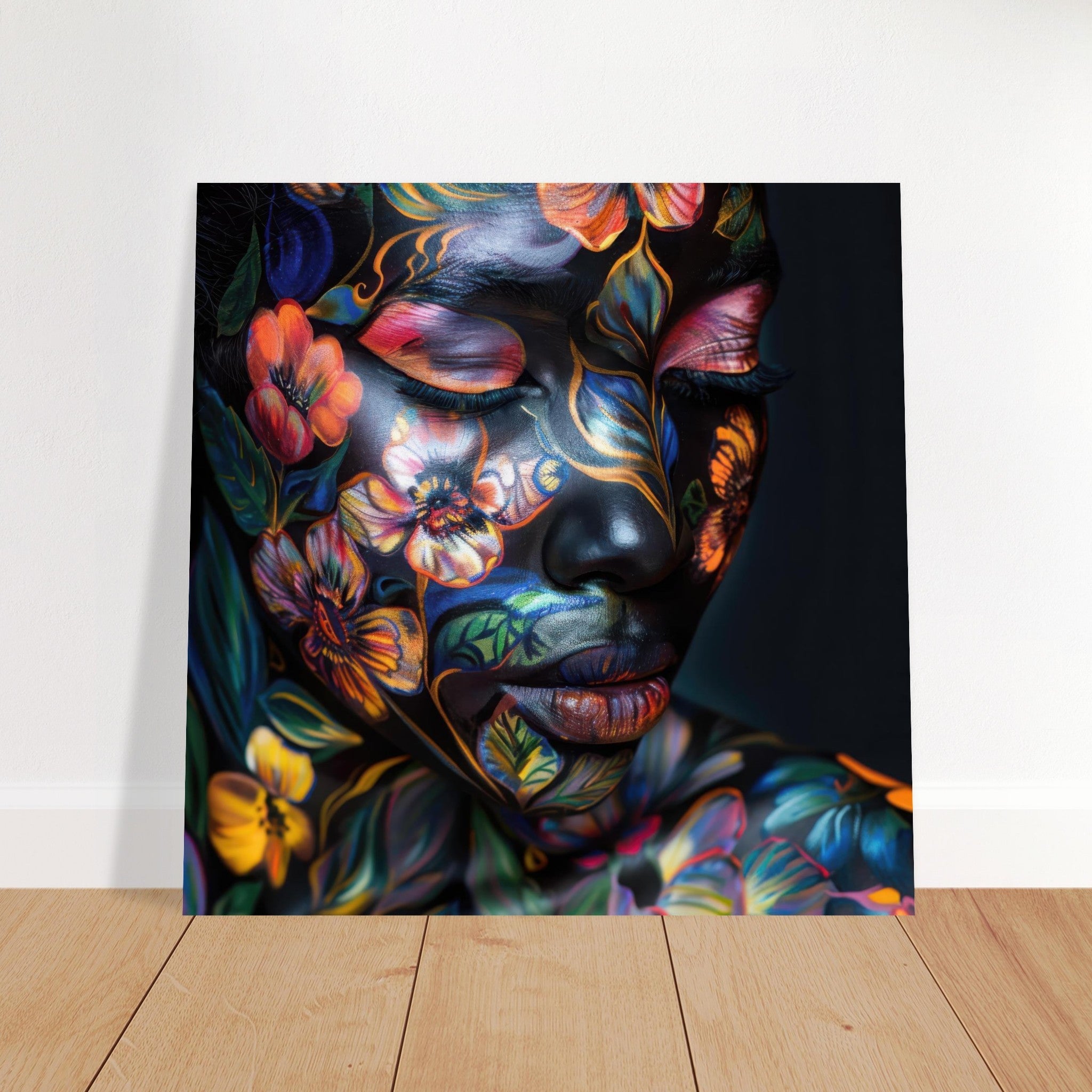 Fine Art Poster Square - Colorfull Flower Art Bodypaint 5 - Shop Ai Art WebShop - Digital Art online Store