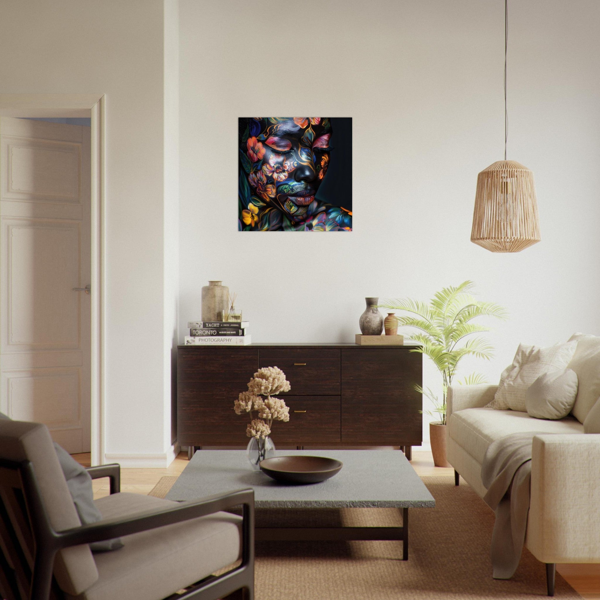 Fine Art Poster Square - Colorfull Flower Art Bodypaint 5 - Shop Ai Art WebShop - Digital Art online Store