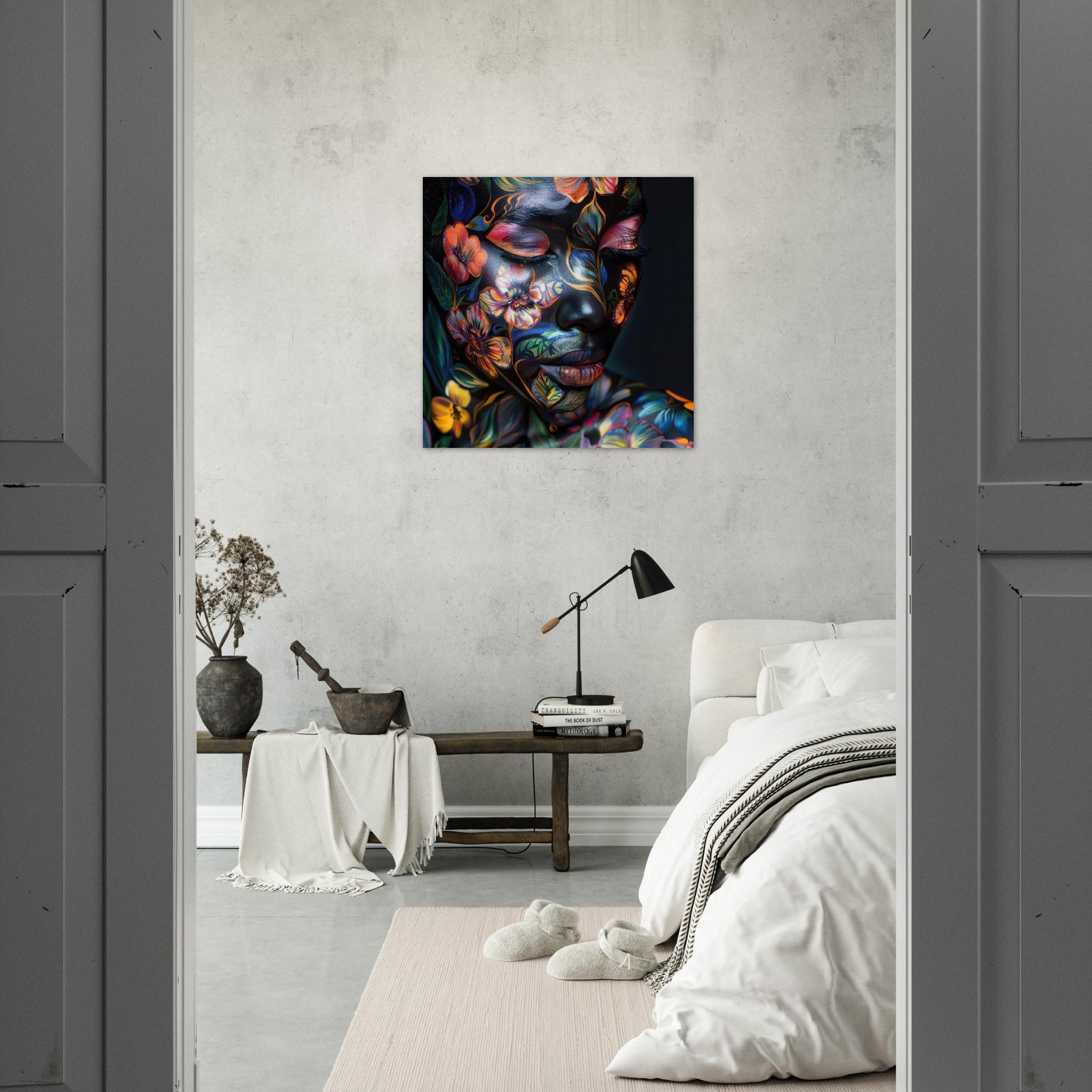 Fine Art Poster Square - Colorfull Flower Art Bodypaint 5 - Shop Ai Art WebShop - Digital Art online Store