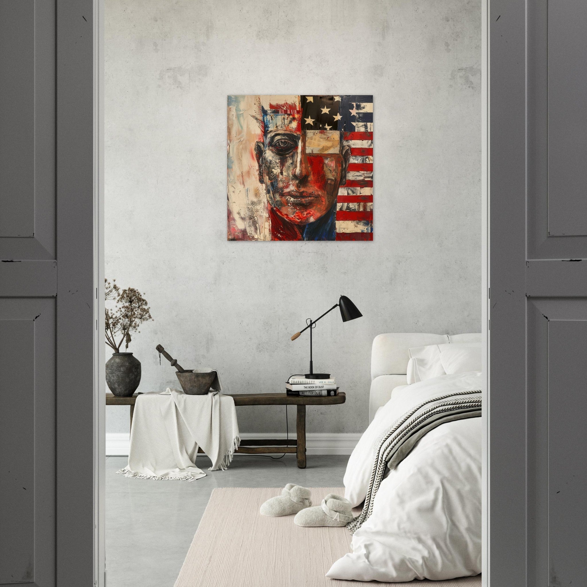 Fine Art Poster Square - Expressionism art style American ancestors - Shop Ai Art WebShop - Digital Art online Store