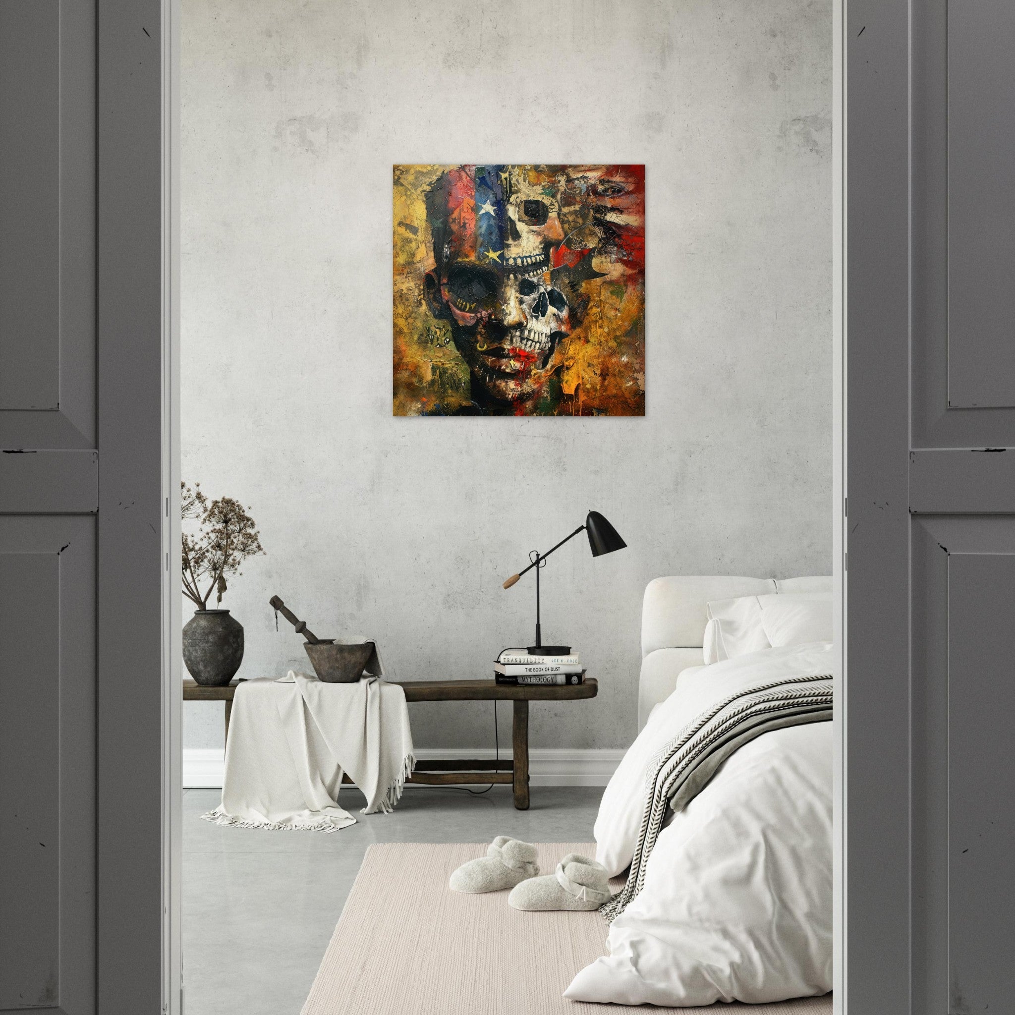 Fine Art Poster Square - Expressionism art style American ancestors 2 - Shop Ai Art WebShop - Digital Art online Store