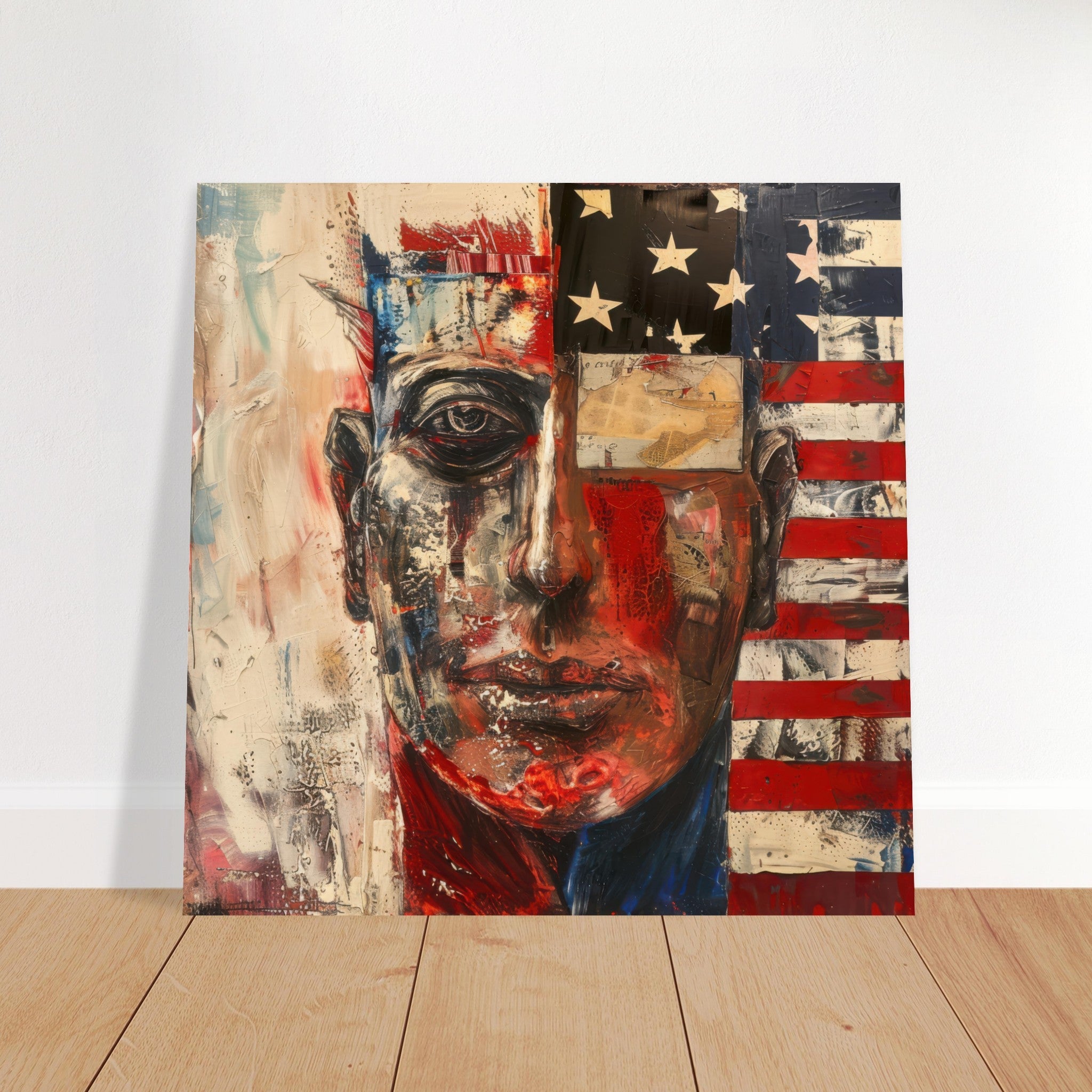 Fine Art Poster Square - Expressionism art style American ancestors - Shop Ai Art WebShop - Digital Art online Store