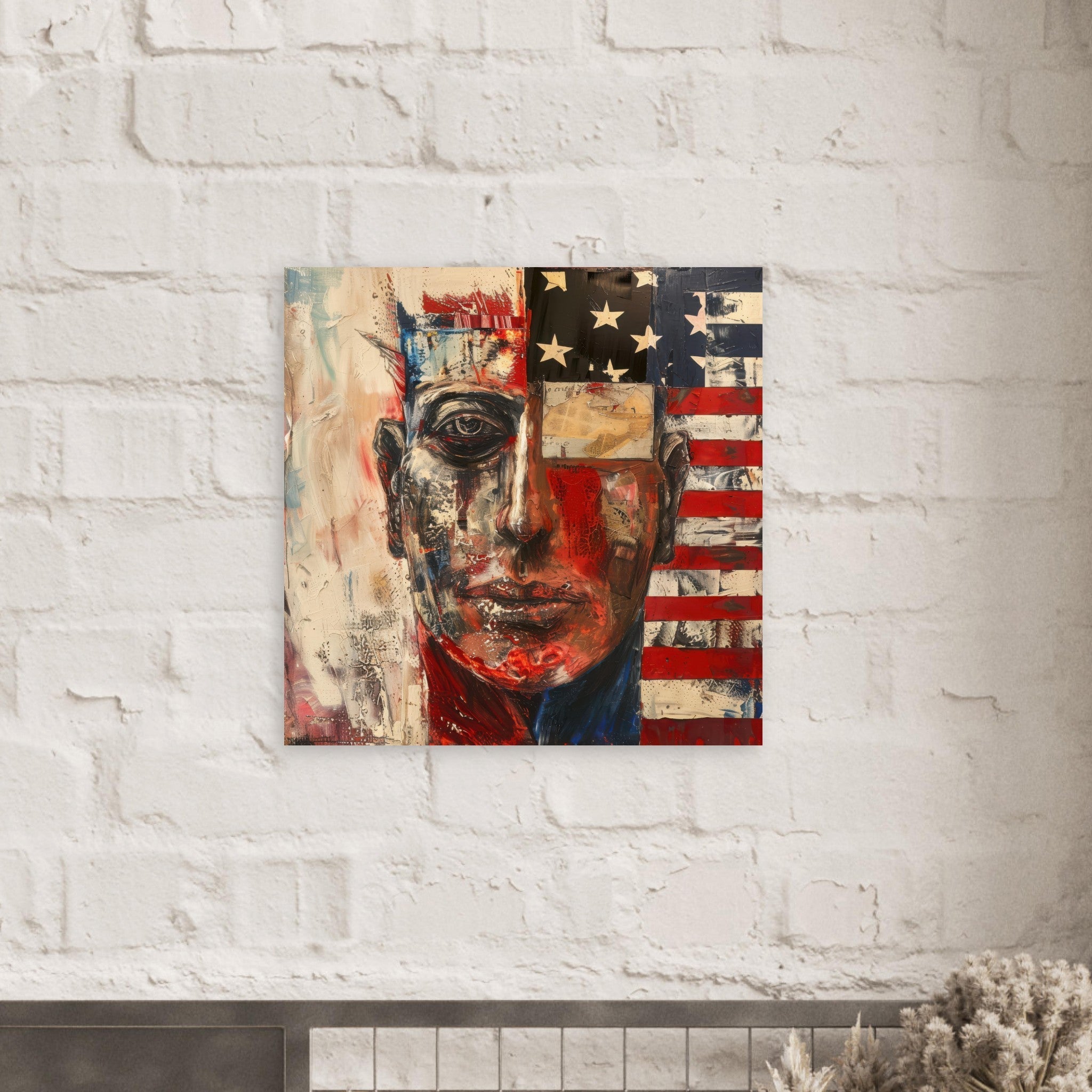 Fine Art Poster Square - Expressionism art style American ancestors - Shop Ai Art WebShop - Digital Art online Store