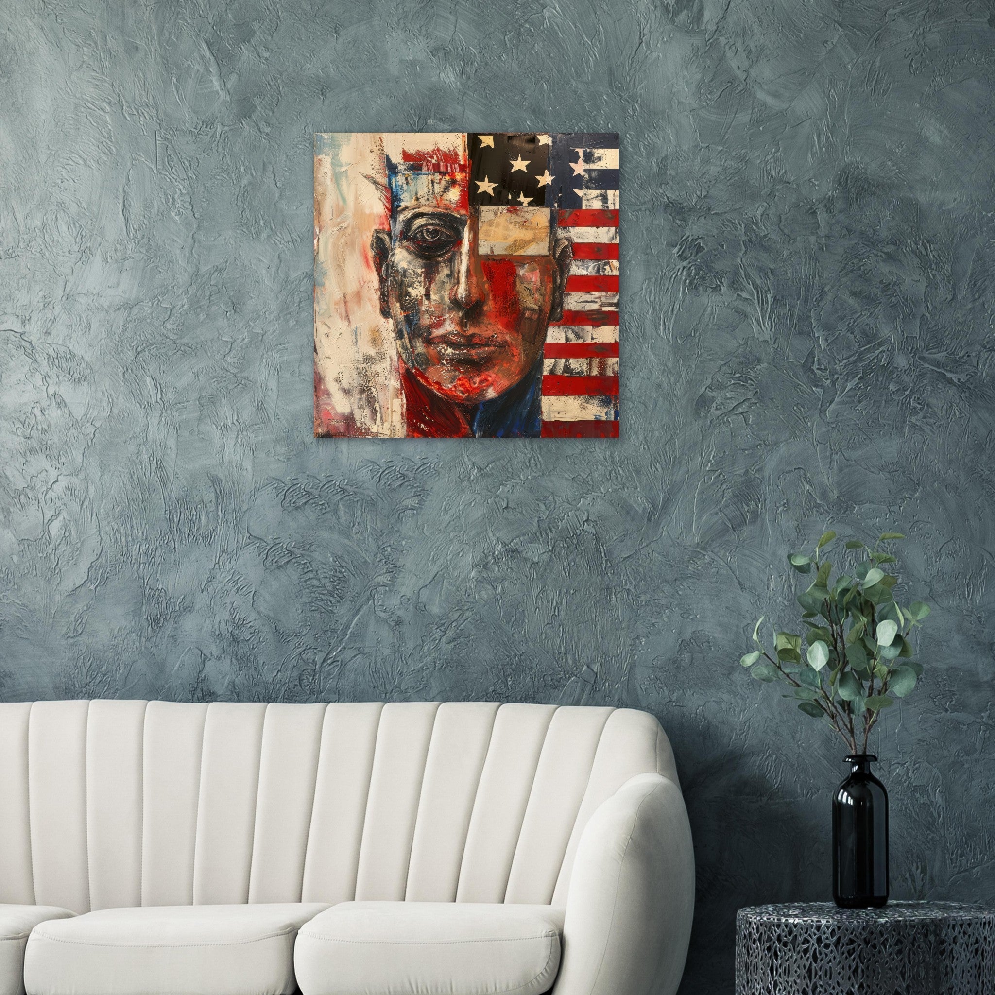 Fine Art Poster Square - Expressionism art style American ancestors - Shop Ai Art WebShop - Digital Art online Store