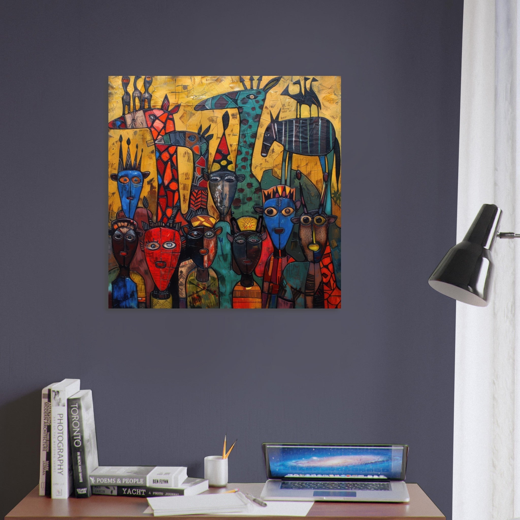 Fine Art Poster Square - Expressionism art style Ugandas ancestors 4 - Shop Ai Art WebShop - Digital Art online Store