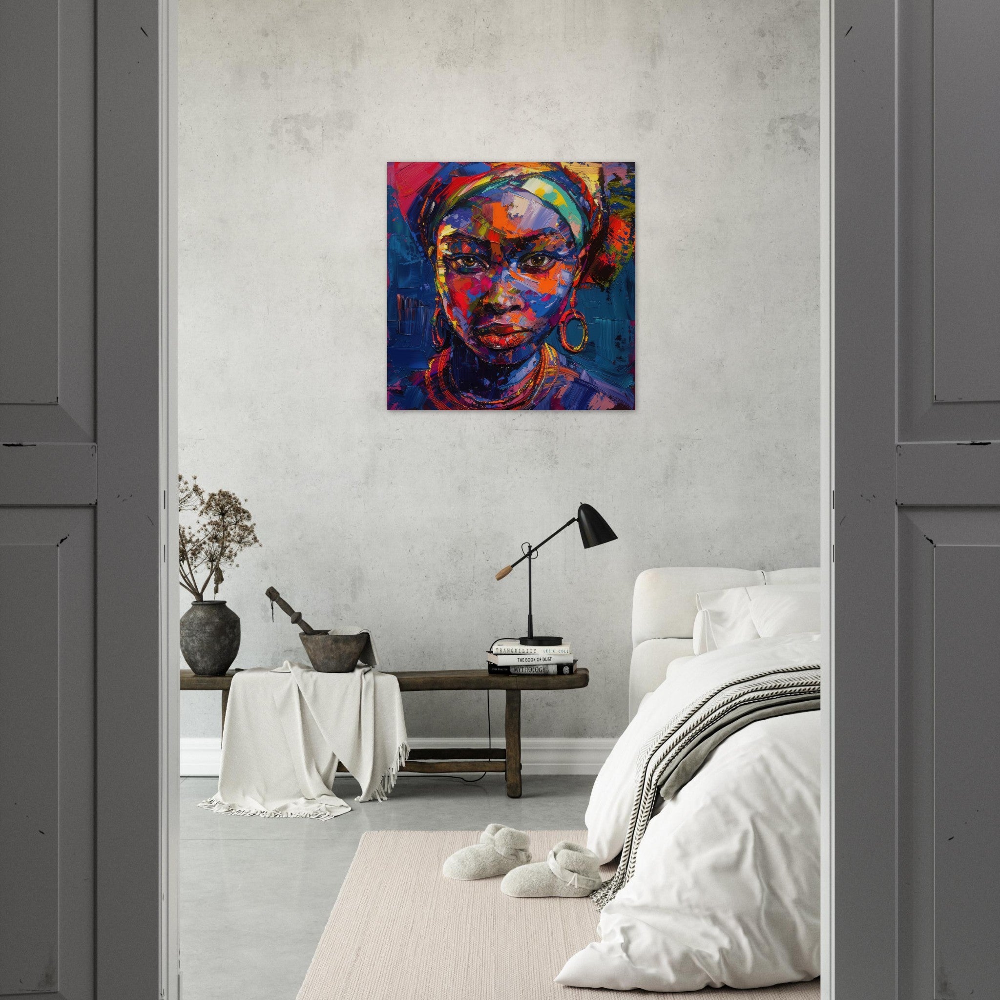 Fine Art Poster Square - Expressionism art style Ugandas ancestors female - Shop Ai Art WebShop - Digital Art online Store