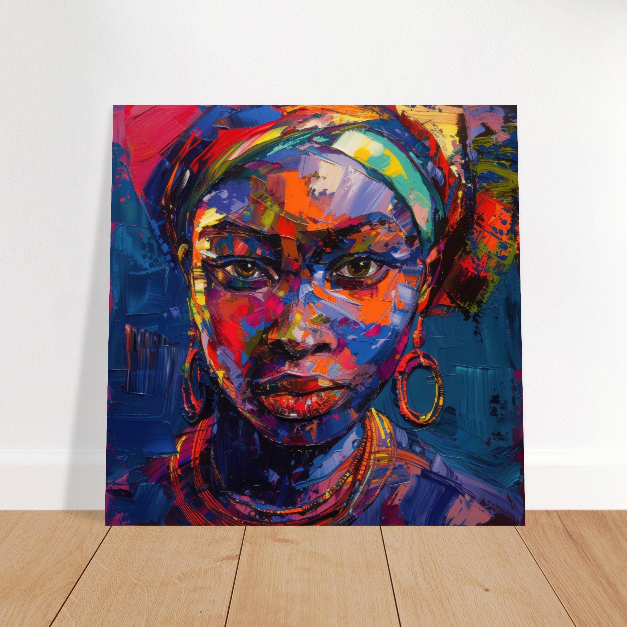 Fine Art Poster Square - Expressionism art style Ugandas ancestors female - Shop Ai Art WebShop - Digital Art online Store