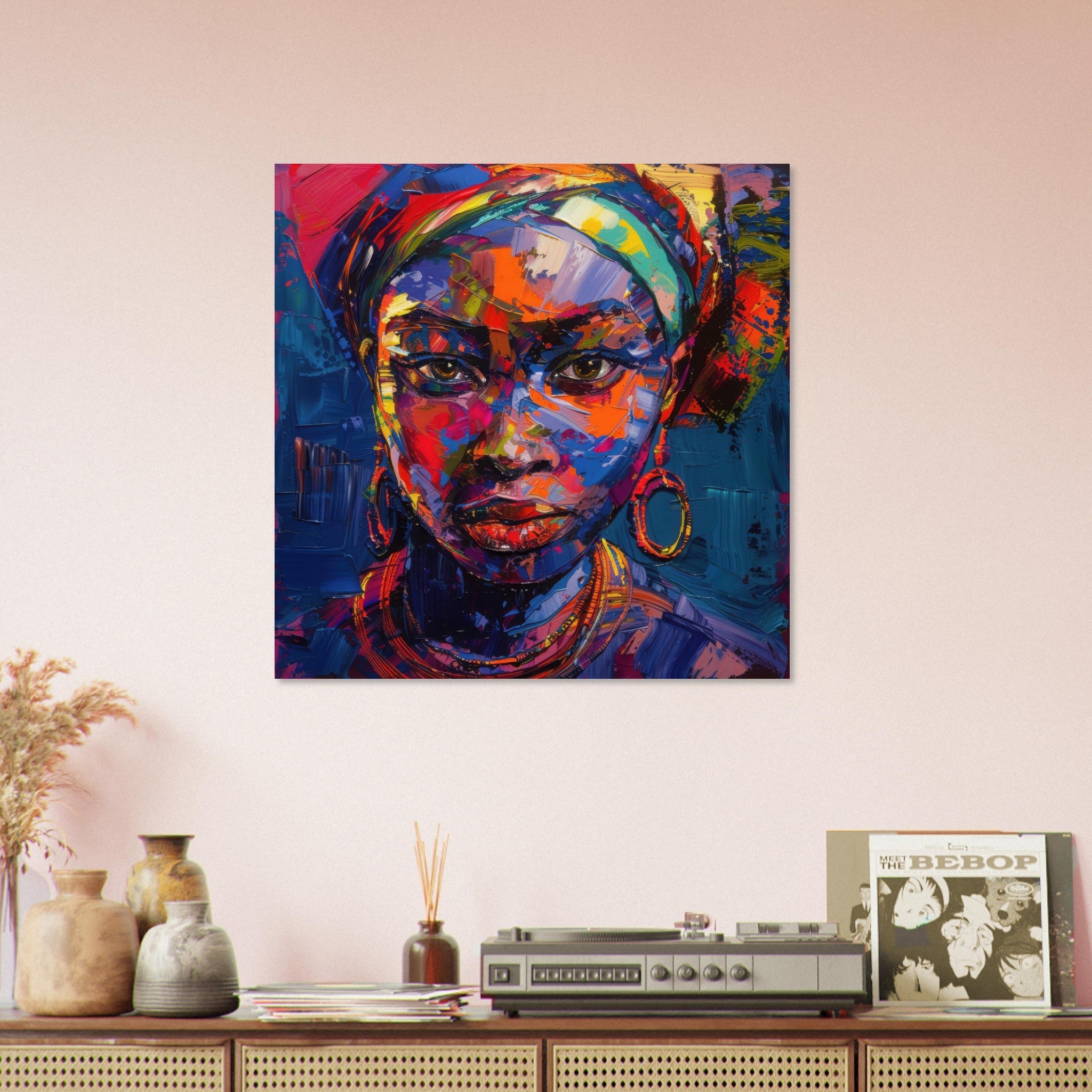 Fine Art Poster Square - Expressionism art style Ugandas ancestors female - Shop Ai Art WebShop - Digital Art online Store