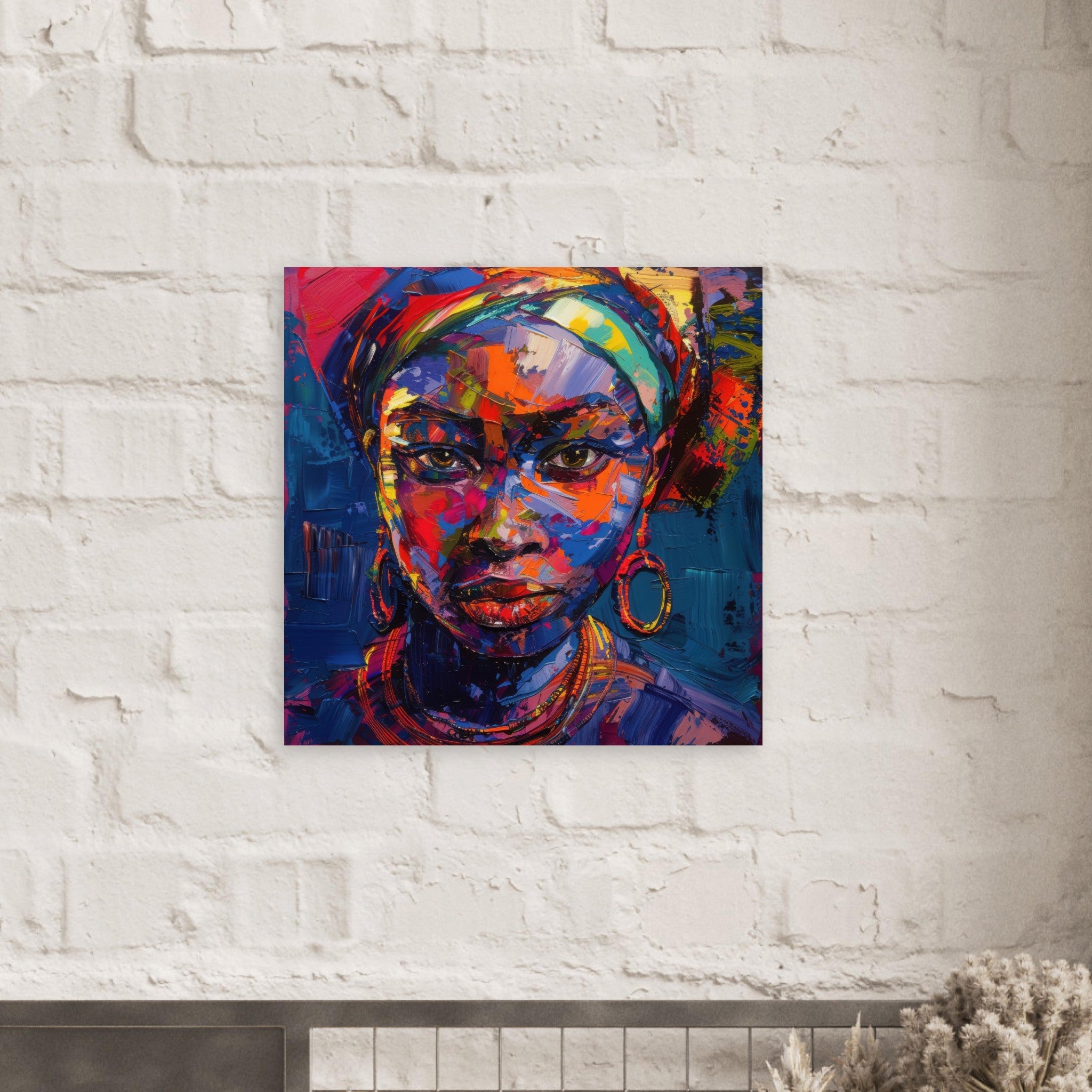 Fine Art Poster Square - Expressionism art style Ugandas ancestors female - Shop Ai Art WebShop - Digital Art online Store