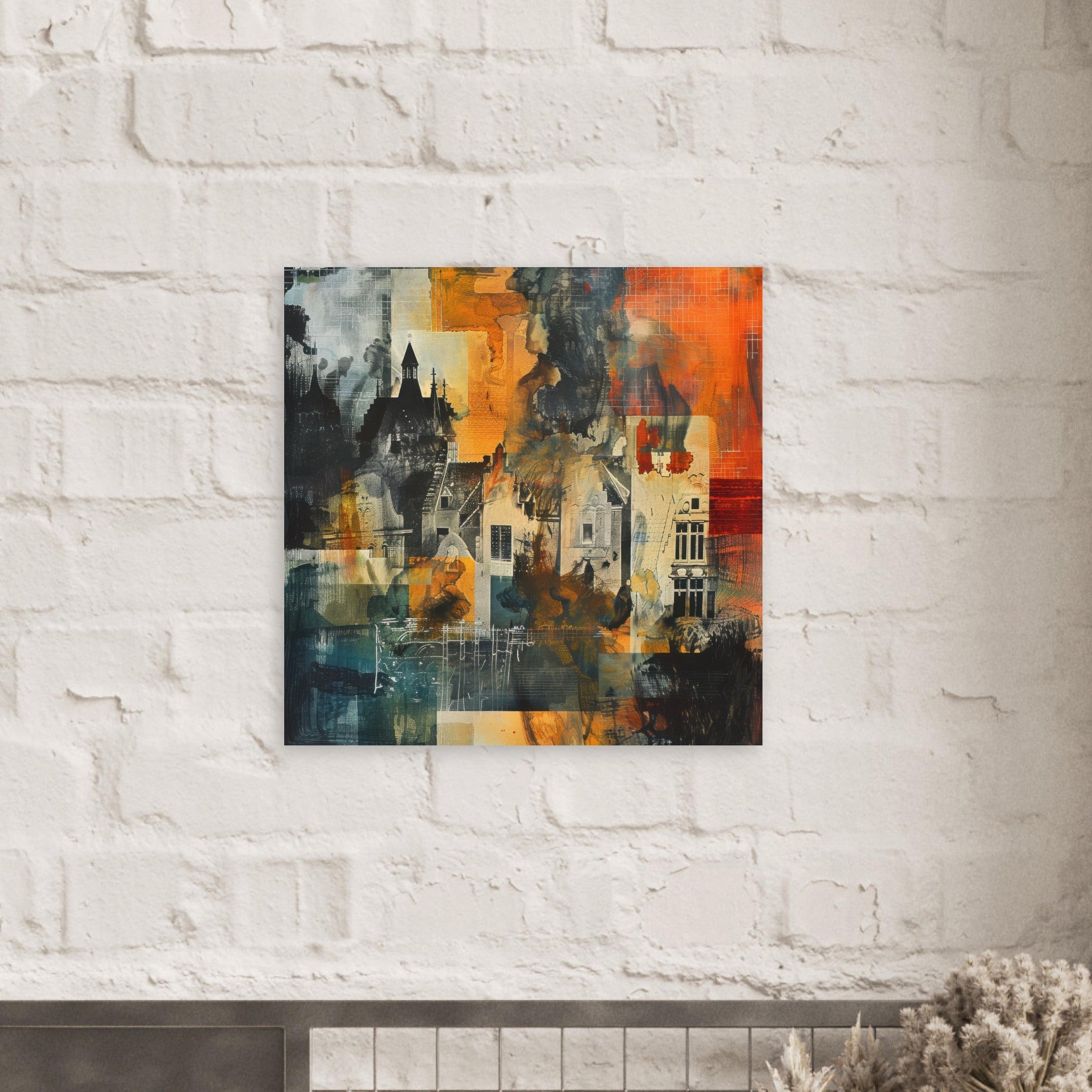 Fine Art Poster Square - Old culture of the Netherlands in abstract style 4 - Shop Ai Art WebShop - Digital Art online Store