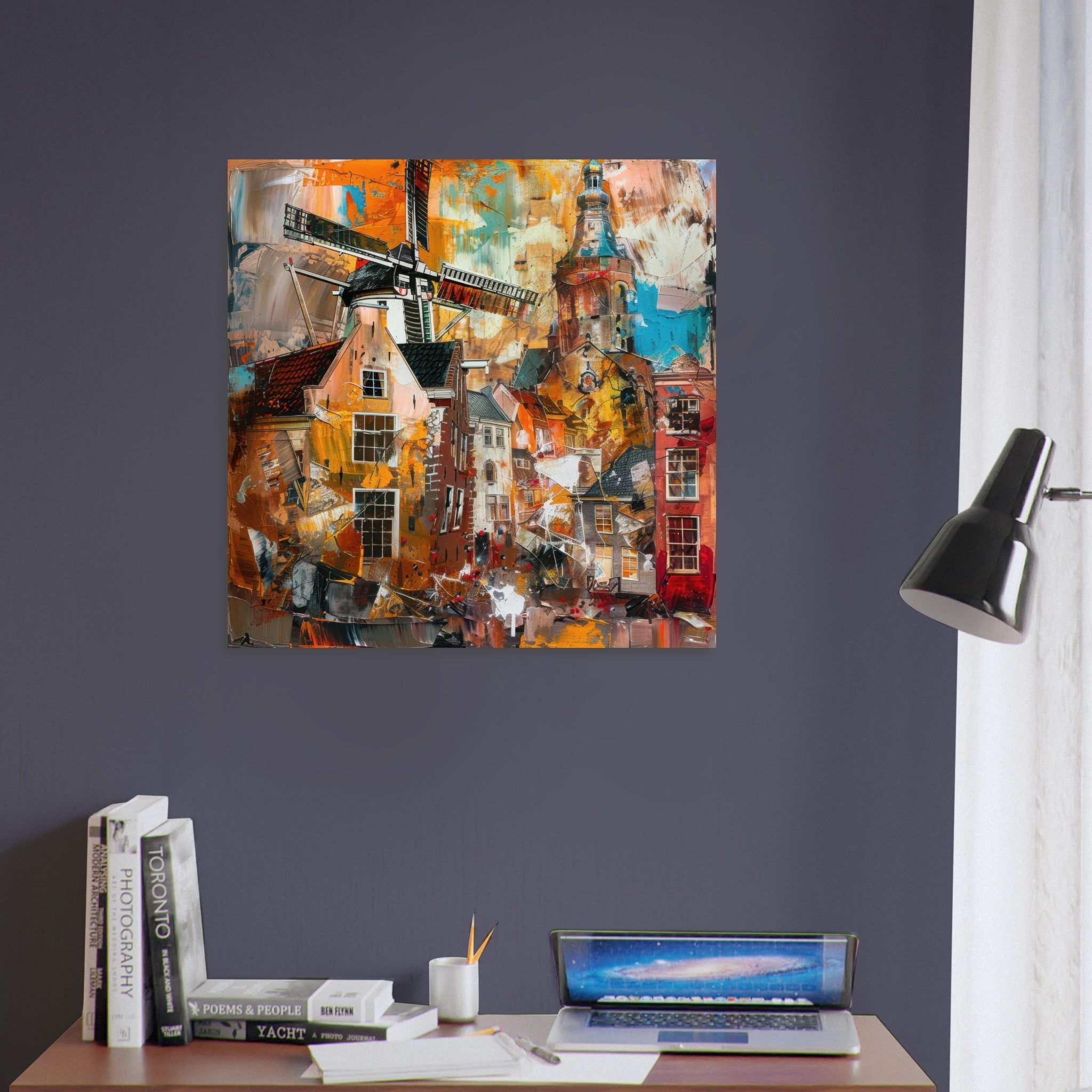 Fine Art Poster Square - Old culture of the Netherlands in abstract style 5 - Ai Art Force