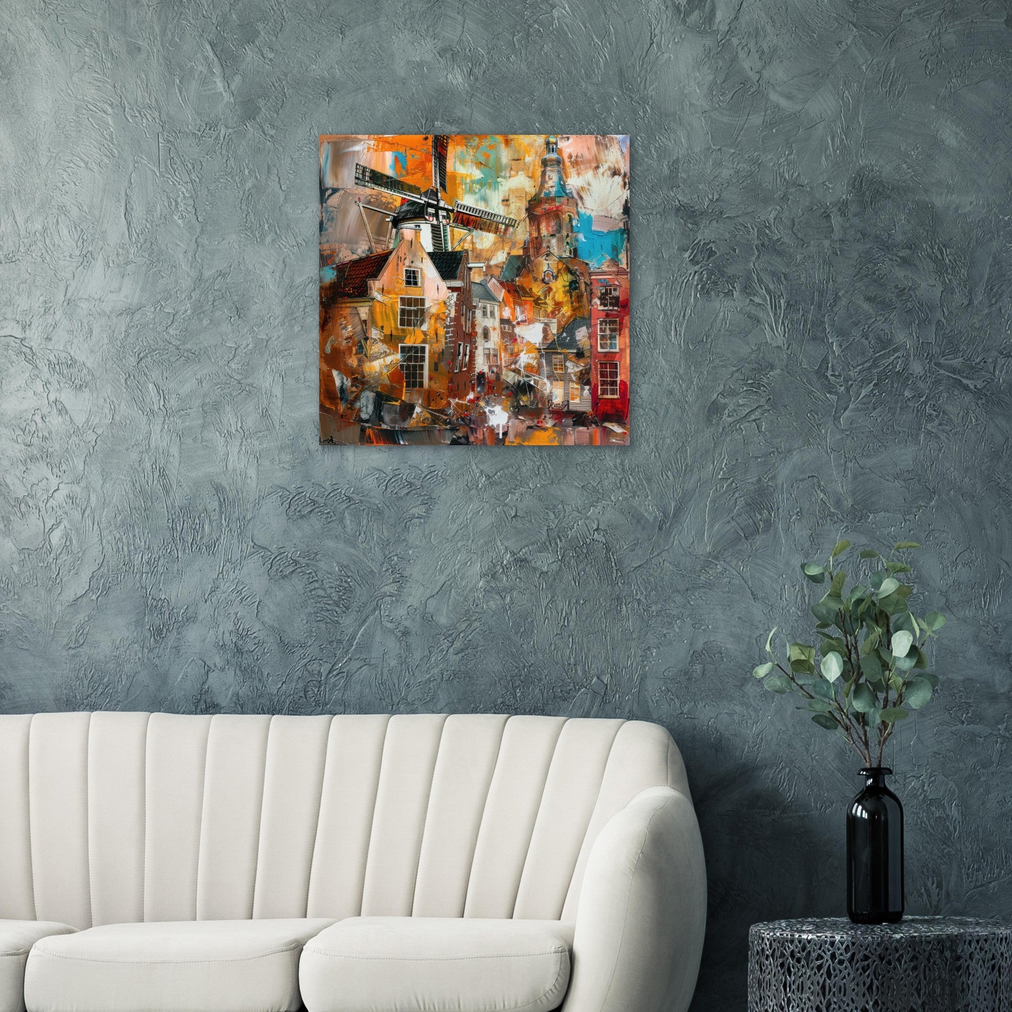 Fine Art Poster Square - Old culture of the Netherlands in abstract style 5 - Ai Art Force