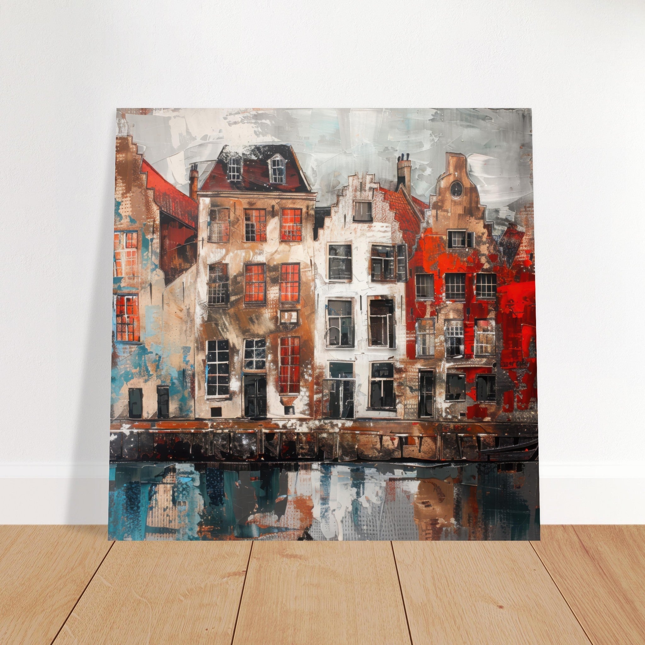 Fine Art Poster Square - Old culture of the Netherlands in abstract style - Shop Ai Art WebShop - Digital Art online Store