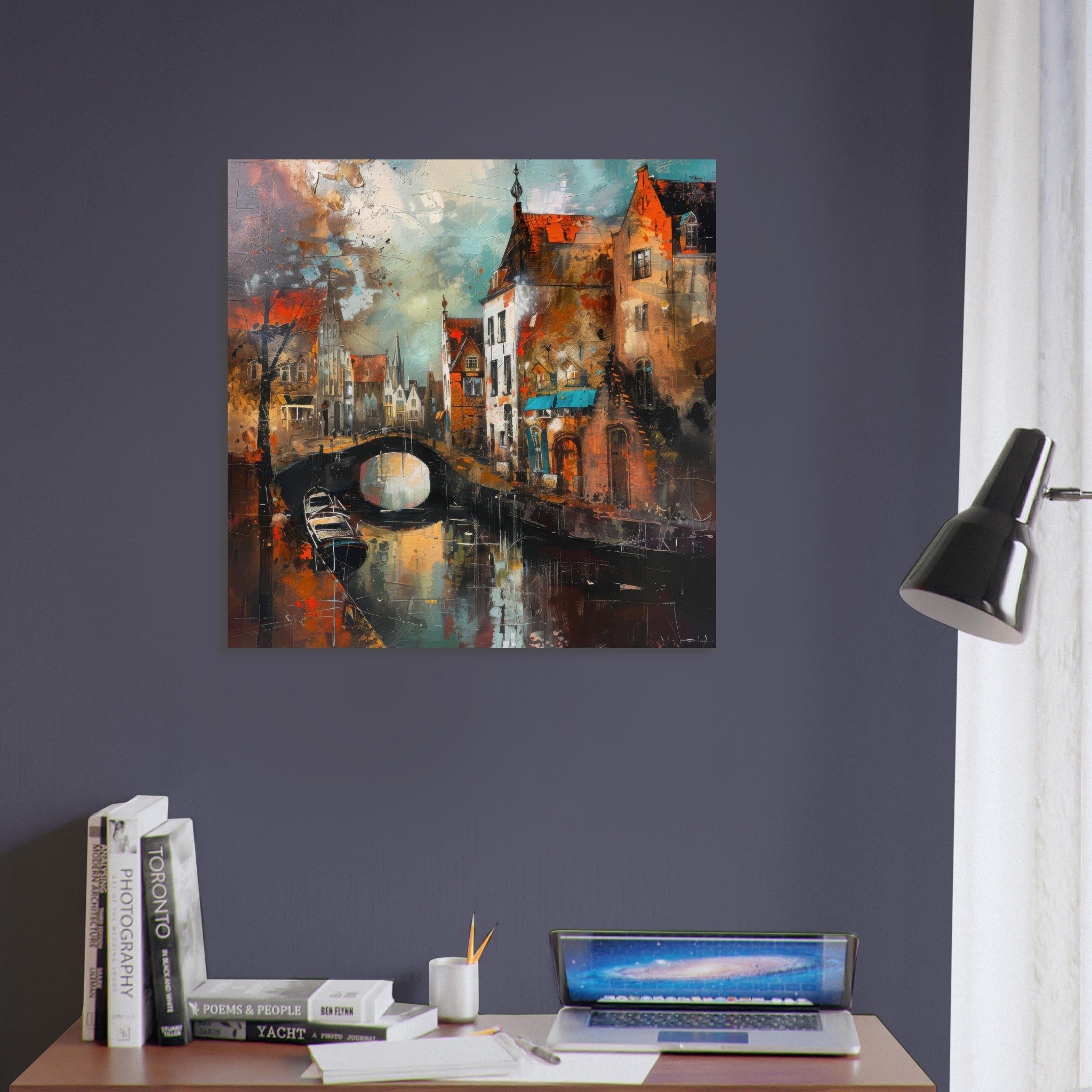 Fine Art Poster Square - Old culture of the Netherlands in abstract style 6 - Shop Ai Art WebShop - Digital Art online Store