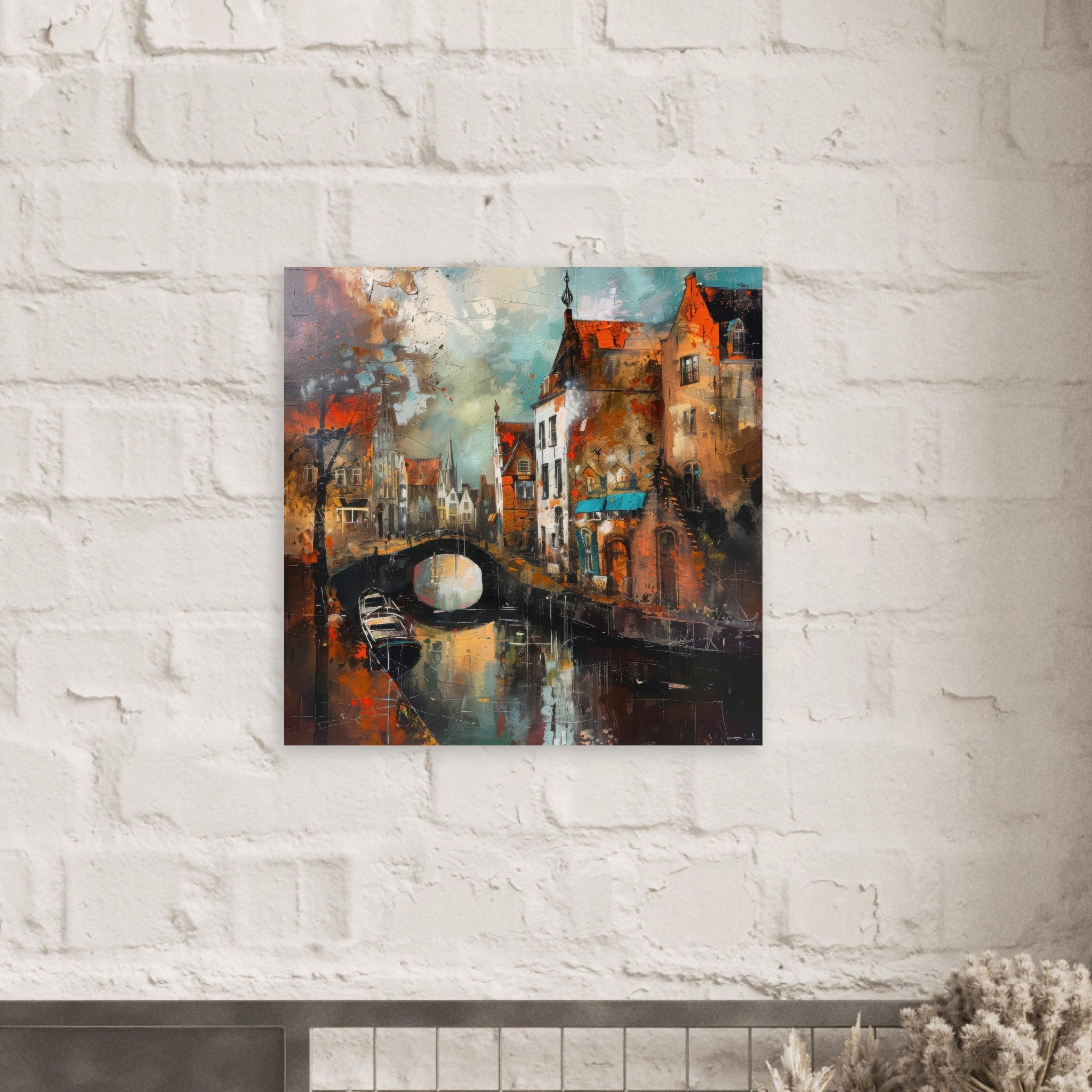 Fine Art Poster Square - Old culture of the Netherlands in abstract style 6 - Shop Ai Art WebShop - Digital Art online Store