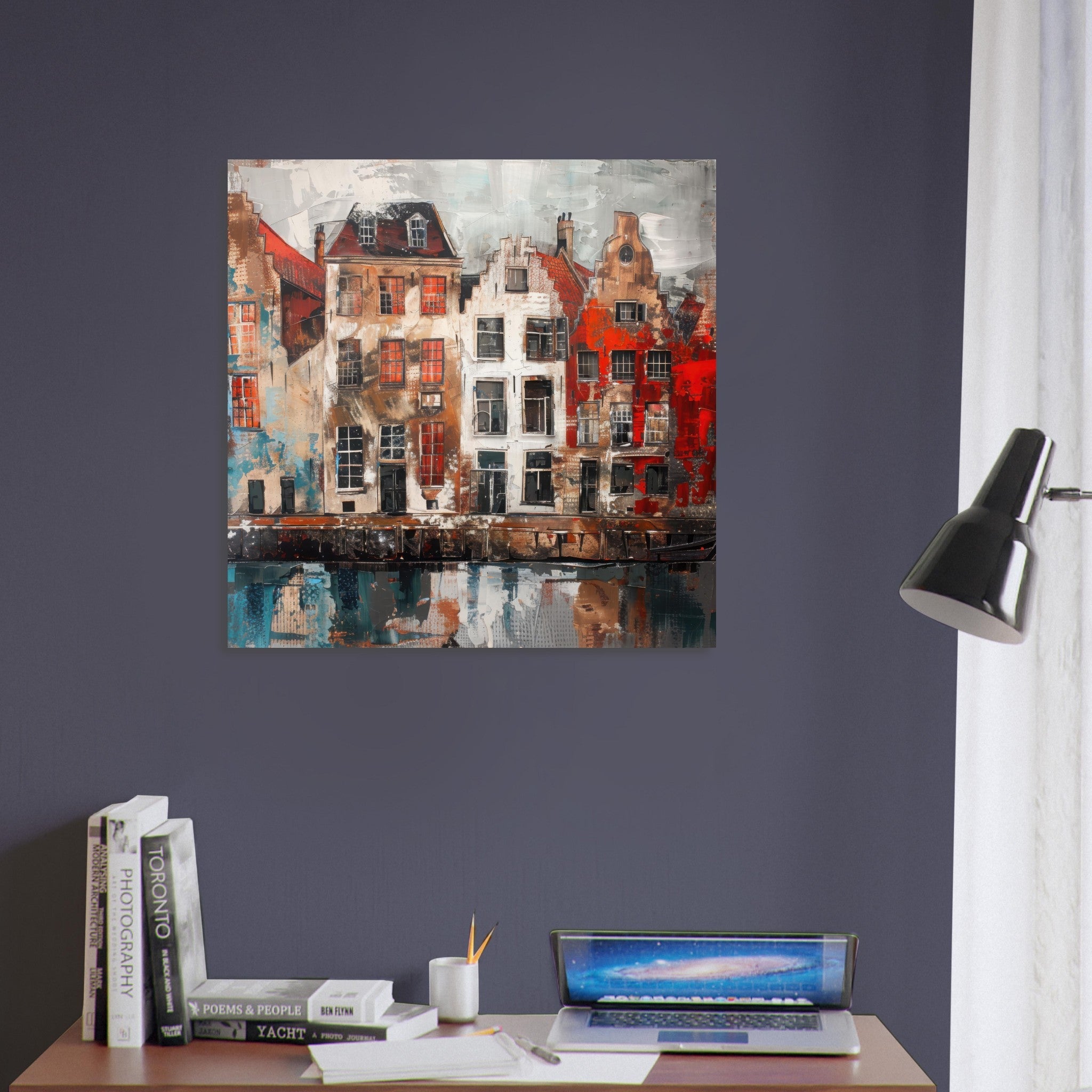 Fine Art Poster Square - Old culture of the Netherlands in abstract style - Shop Ai Art WebShop - Digital Art online Store