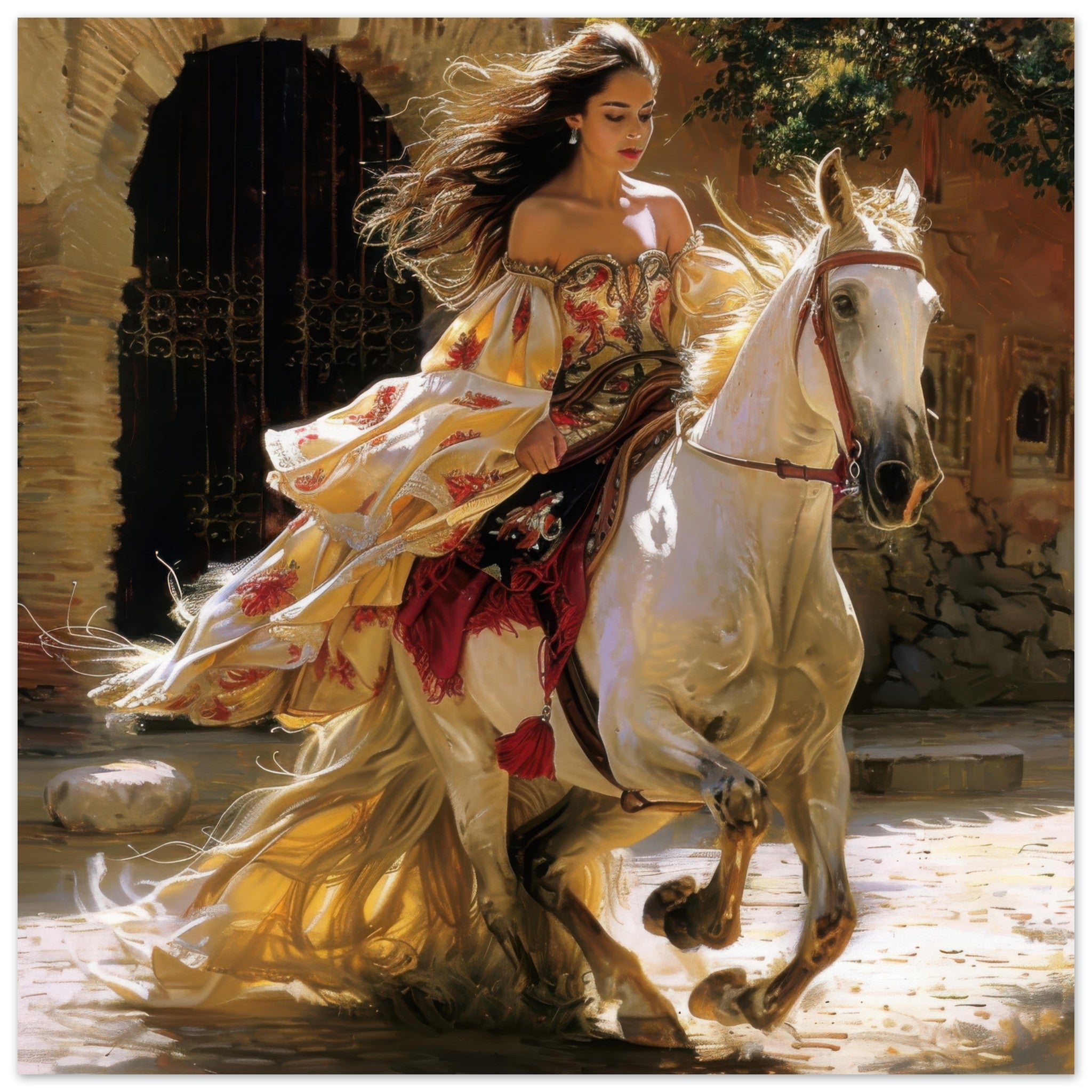 Fine Art Poster Square - Romanticism art style culture of Spain 1 - Ai Art Force