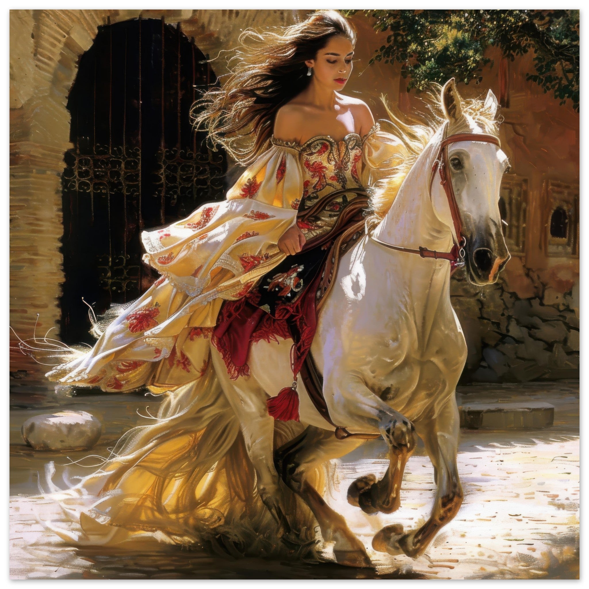 Fine Art Poster Square - Romanticism art style culture of Spain 1 - Ai Art Force