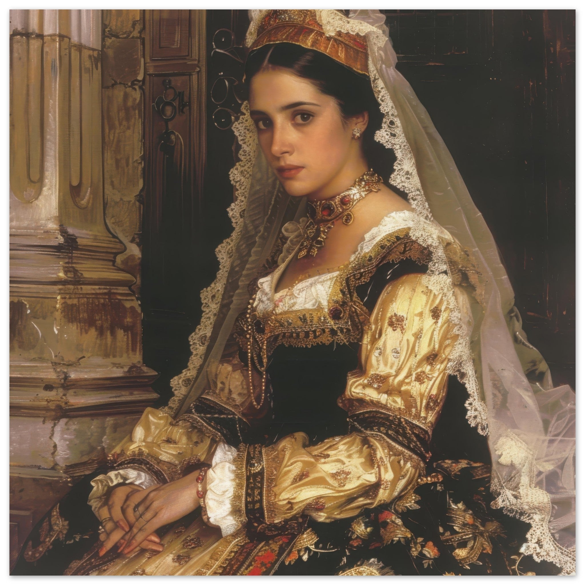 Fine Art Poster Square - Romanticism art style culture of Spain 2 - Ai Art Force
